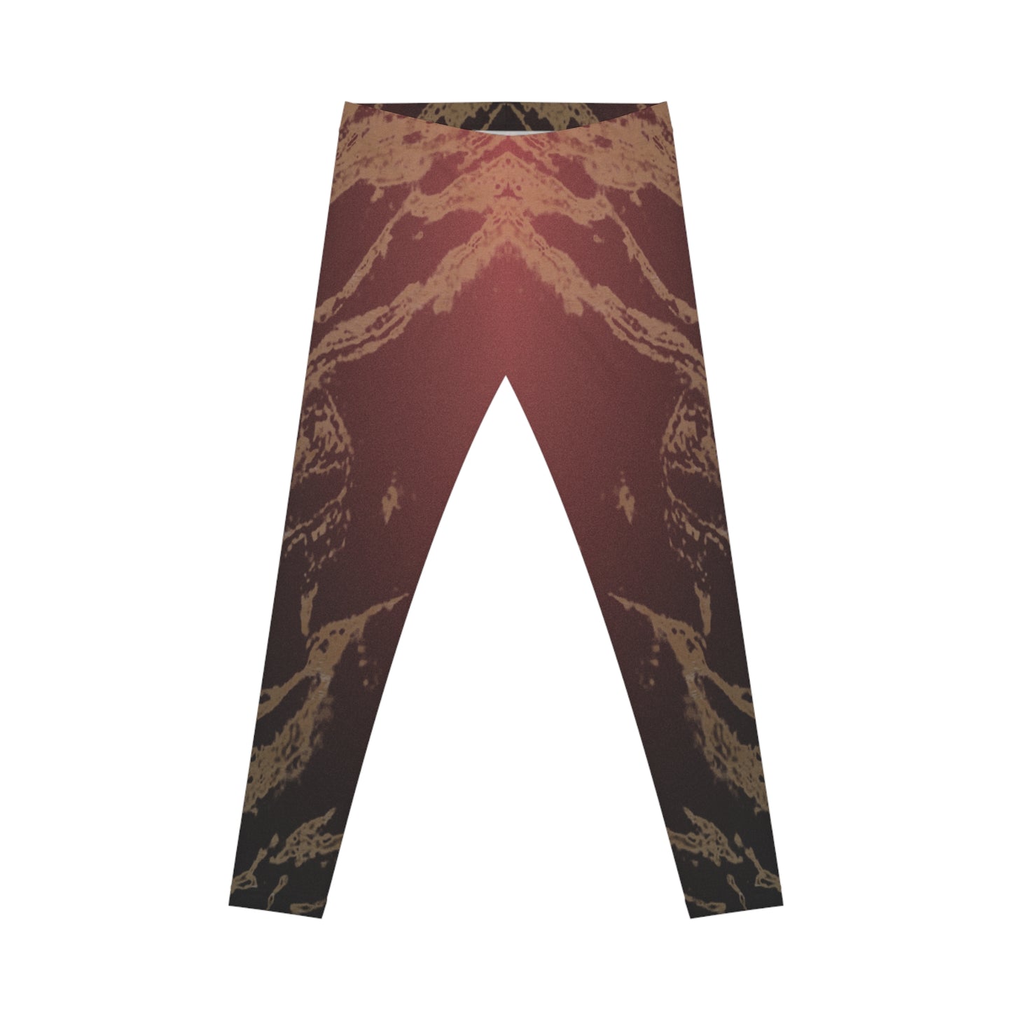 Dark Sienna/Gold Women's Casual Leggings (AOP)