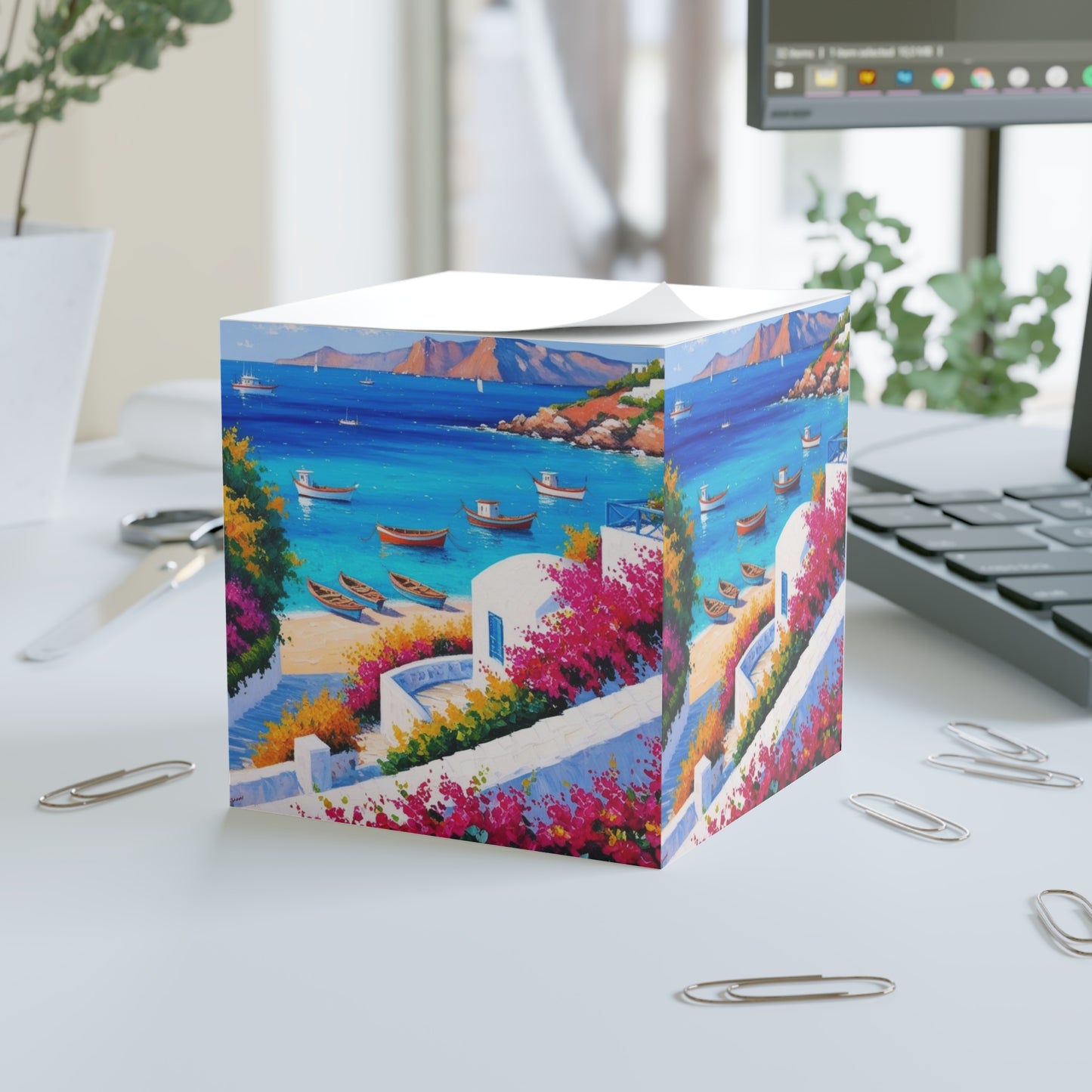 Grecian Seaside Note Cube