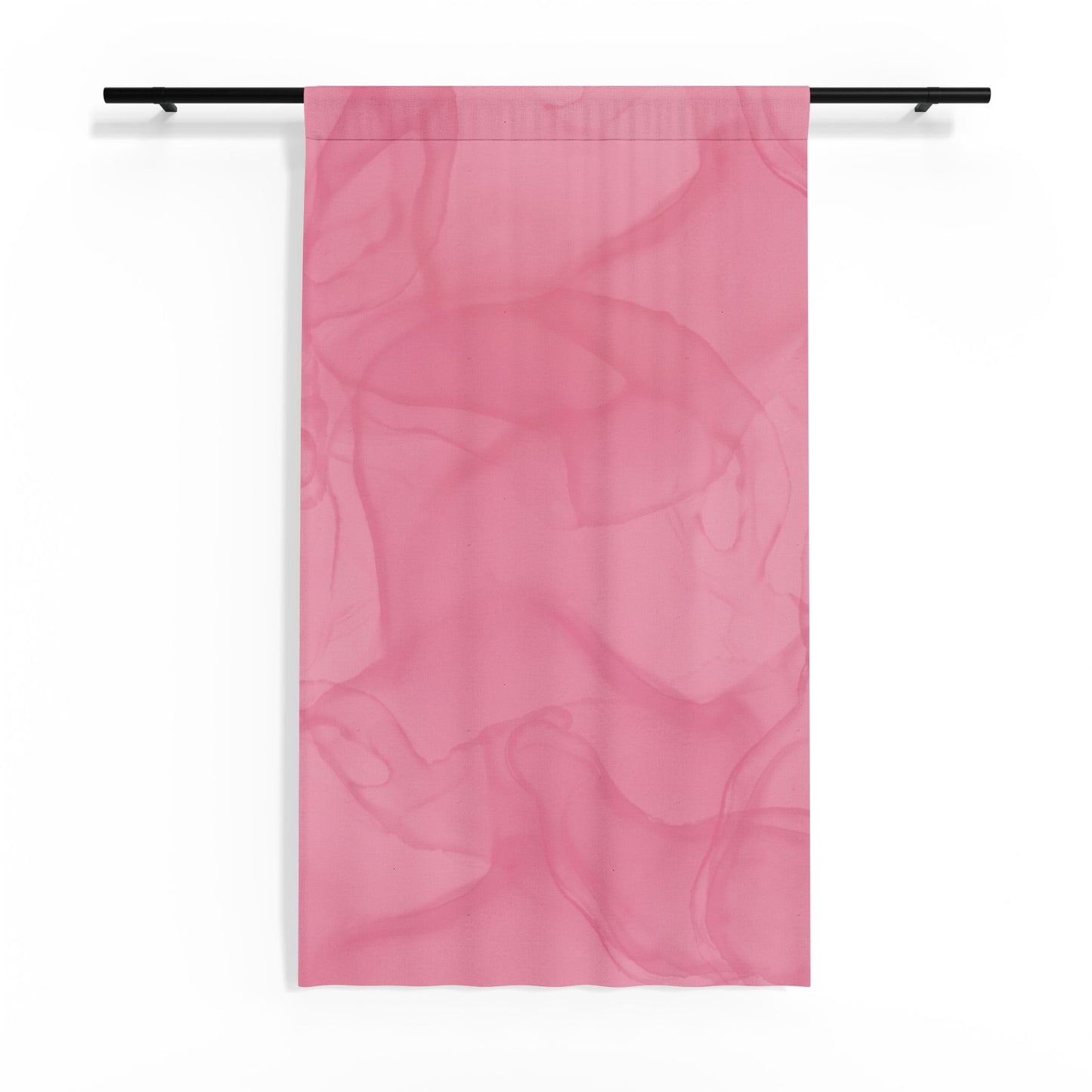 Blush Pink Sheer Window Curtain – Smoky Ombre Semi-Transparent Drapery for Bedroom & Living Room