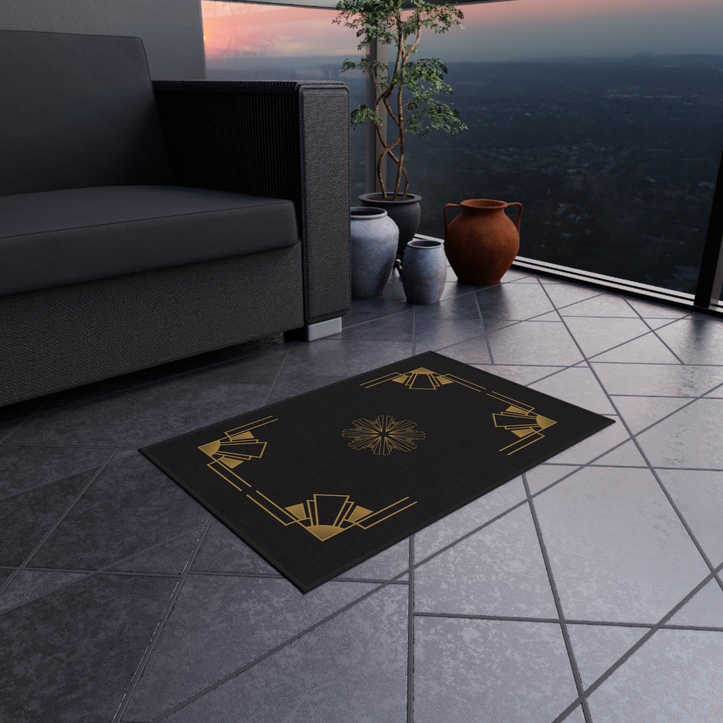 Midnight Luxe (Ebony) Outdoor Rug