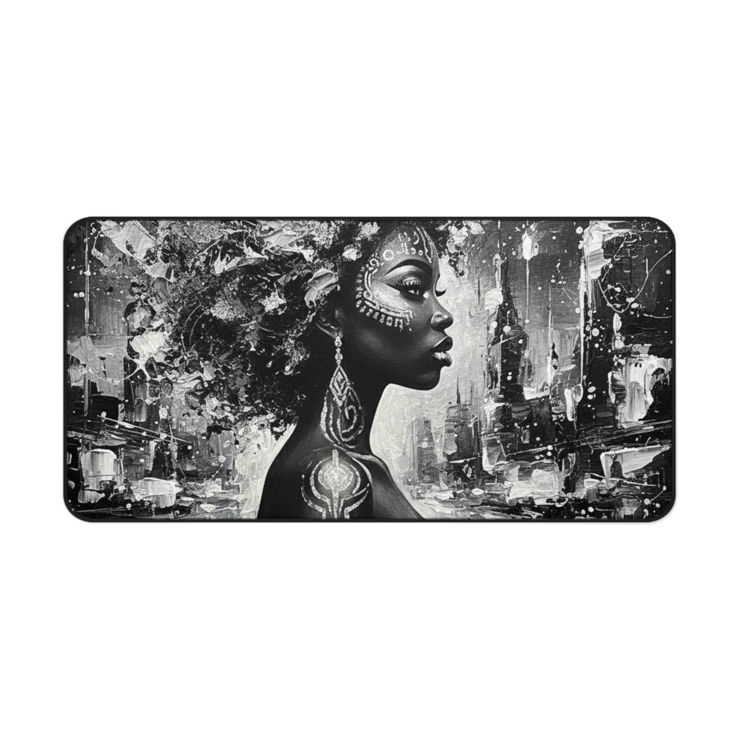 Glam Girl (Silver/Black) Desk Mat