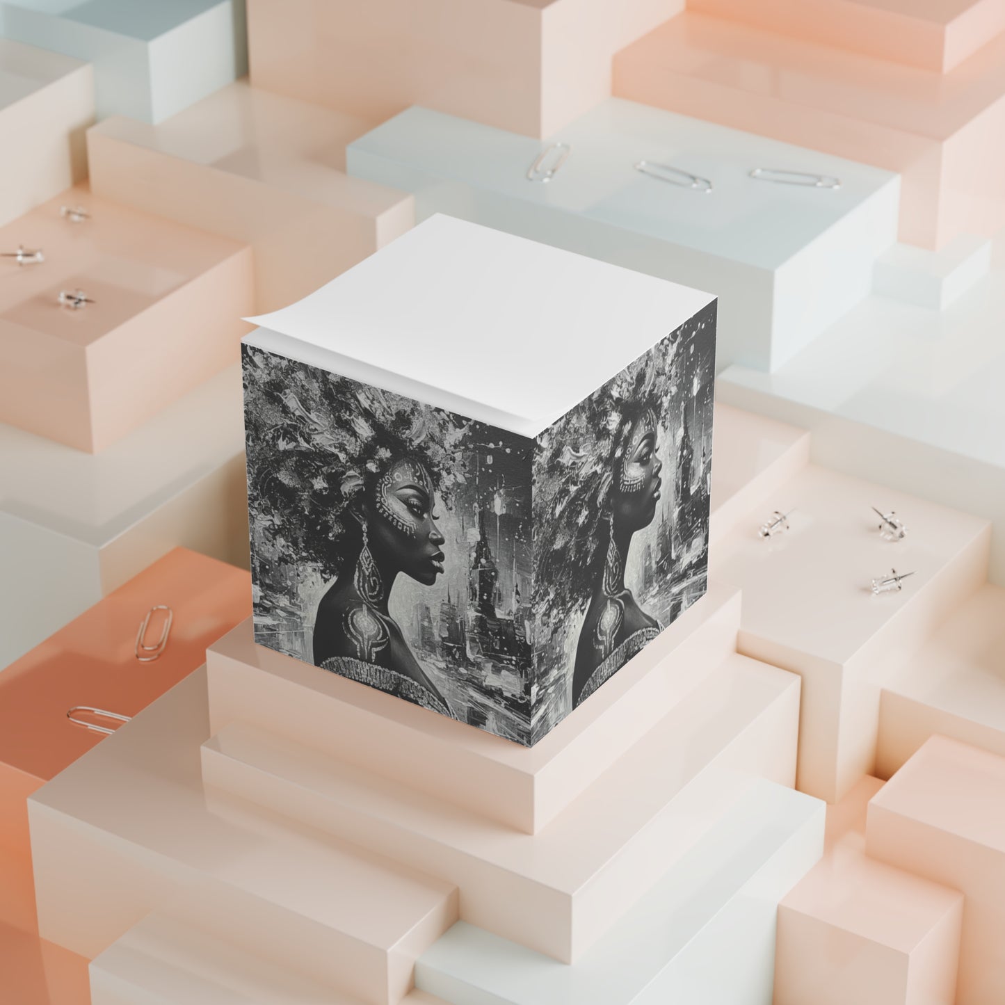 Glam Girl (Silver/Black) Note Cube