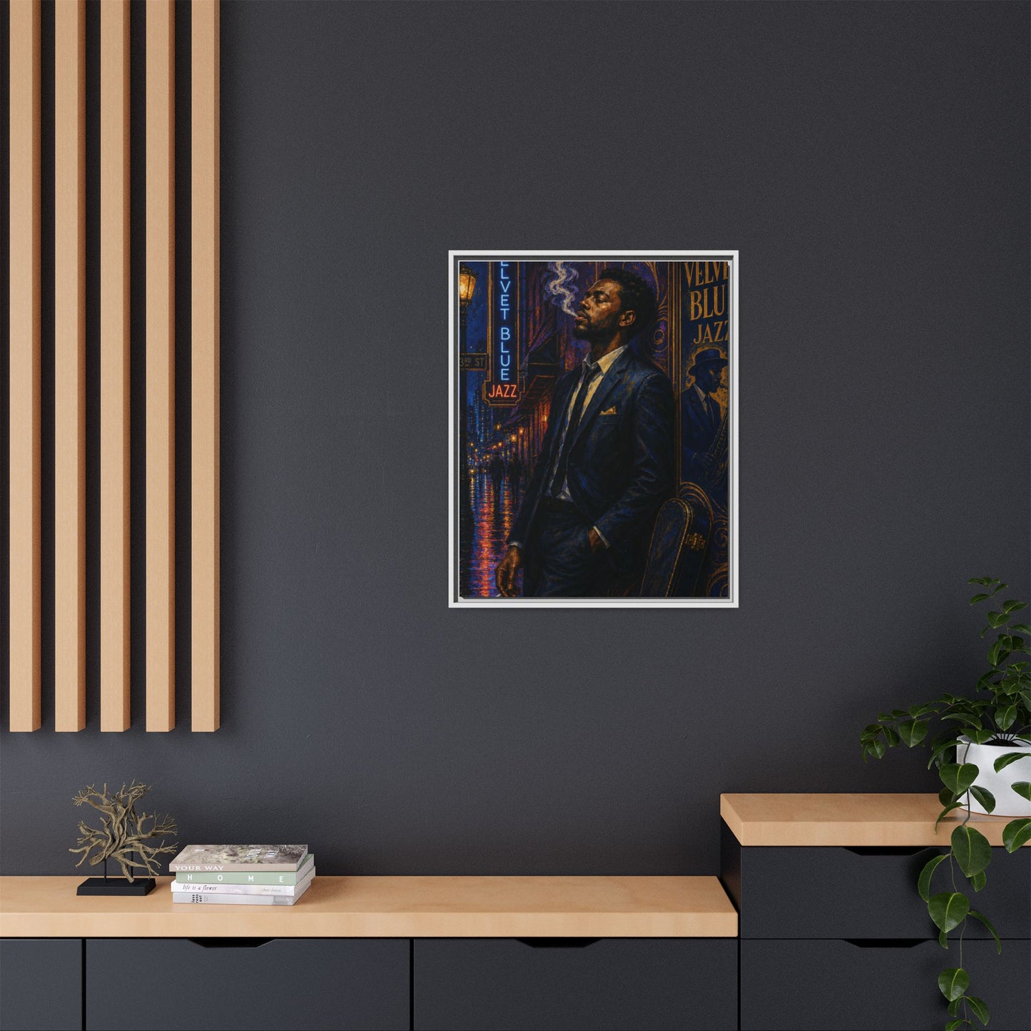 After the Gig Framed Retro Jazz Music Canvas Print
