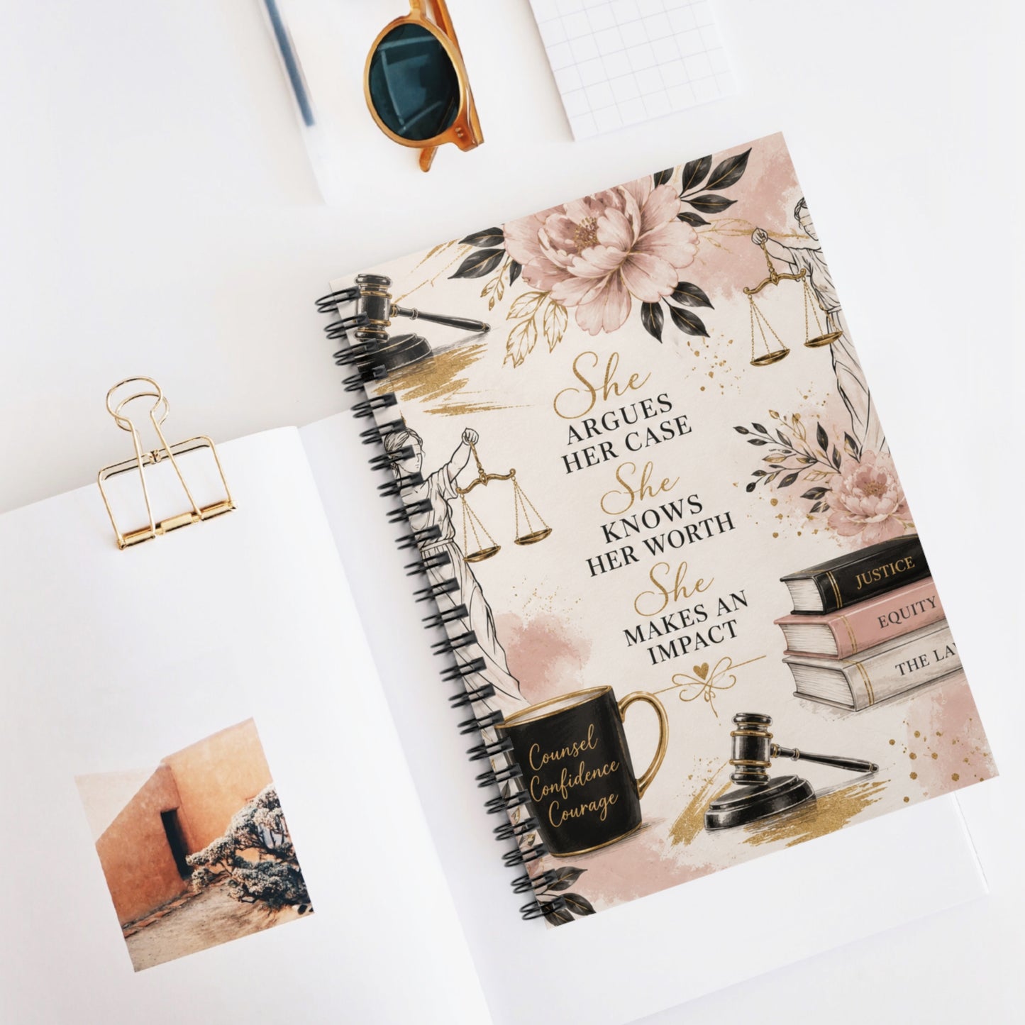 Counsel & Confidence: Attorney Floral Spiral Notebook