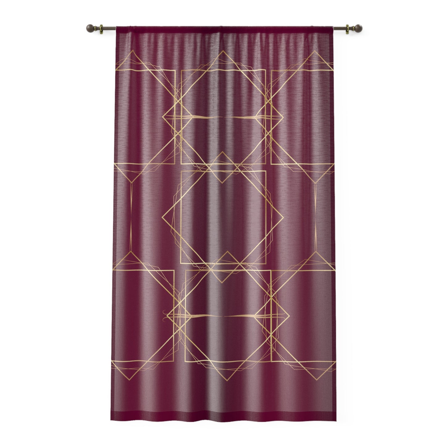 Gilded Elegance (Burgundy) Sheer Window Curtain