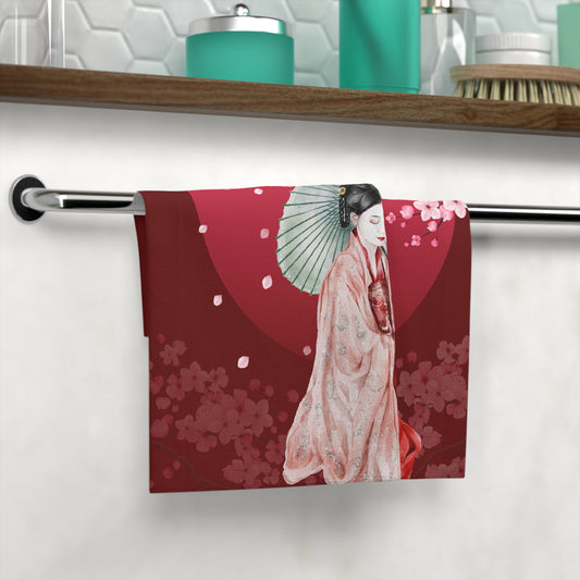 Cherry Blossoms Cherry Moon Face Towel