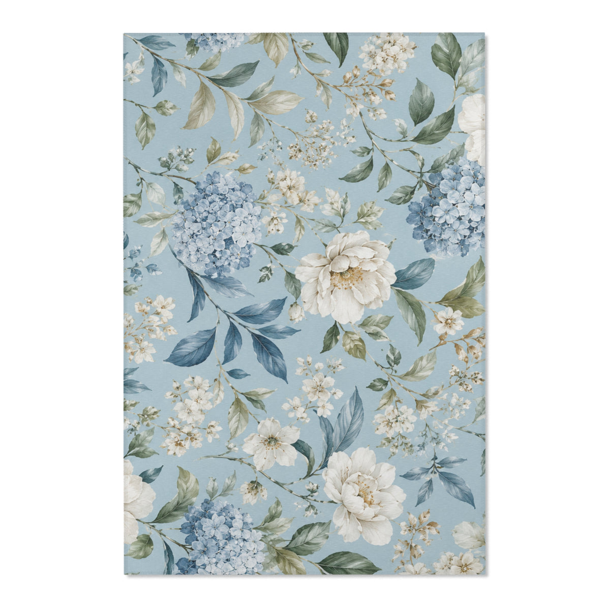 Blue Vintage Hydrangea & Peony Accent Rug