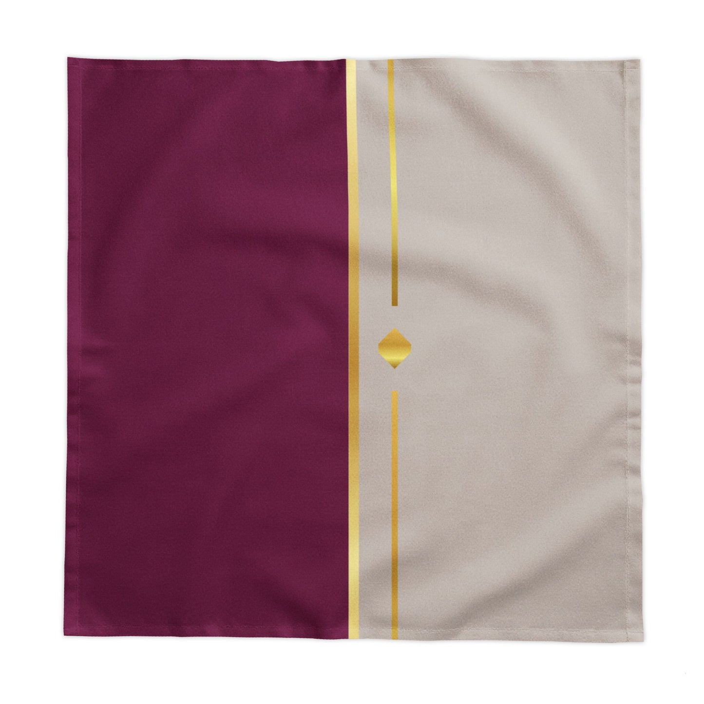 Fuchsia & Taupe Haven Elegant Gold-Striped Tablecloth