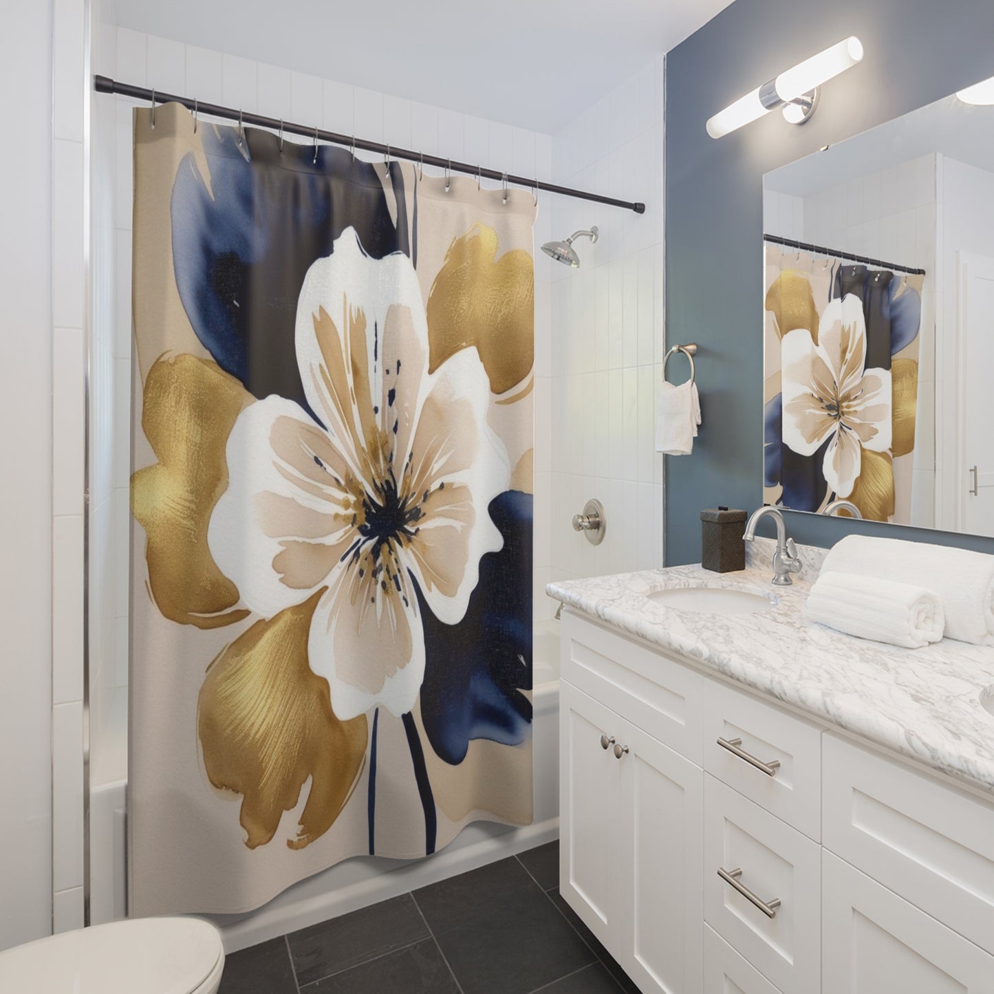 Abstract Floral Shower Curtains