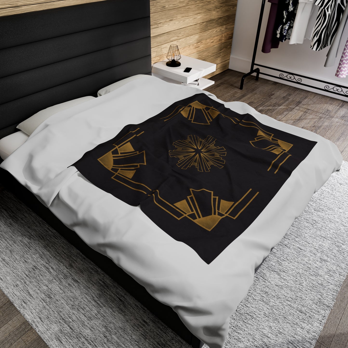 Midnight Luxe (Ebony) Velveteen Plush Blanket