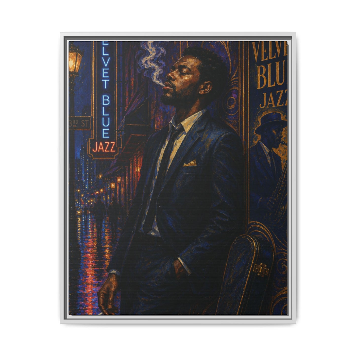 After the Gig Framed Retro Jazz Music Canvas Print