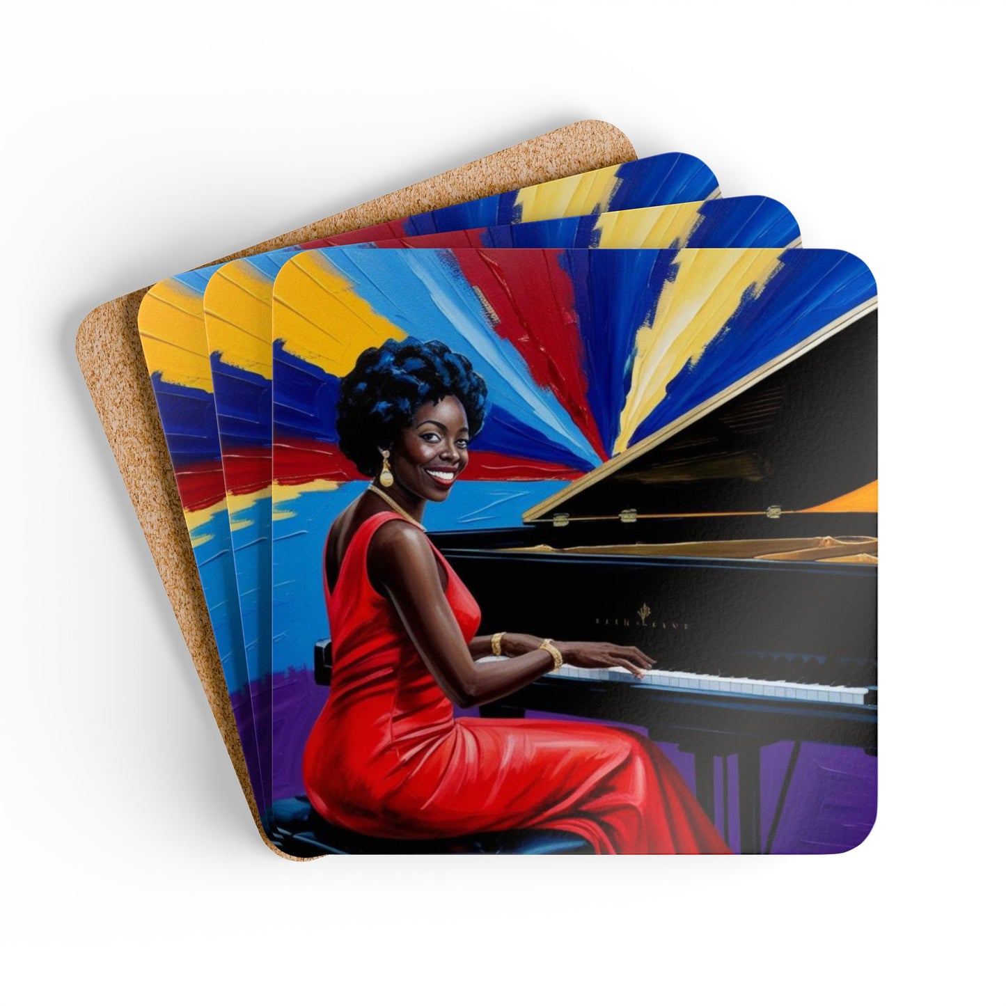 Jazz Serenade Corkwood Coaster Set