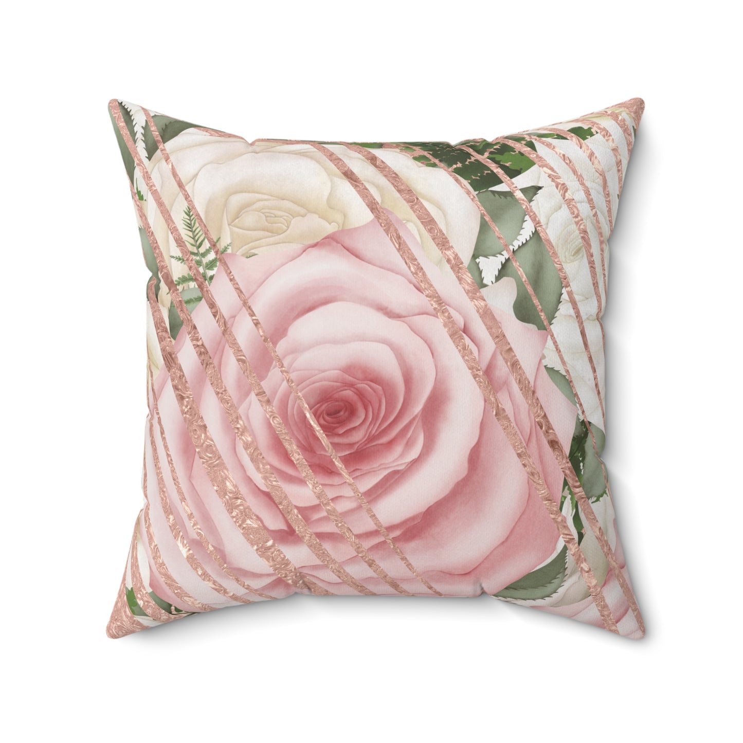 Kissed by a Rose Gold Spun Polyester Square Pillow