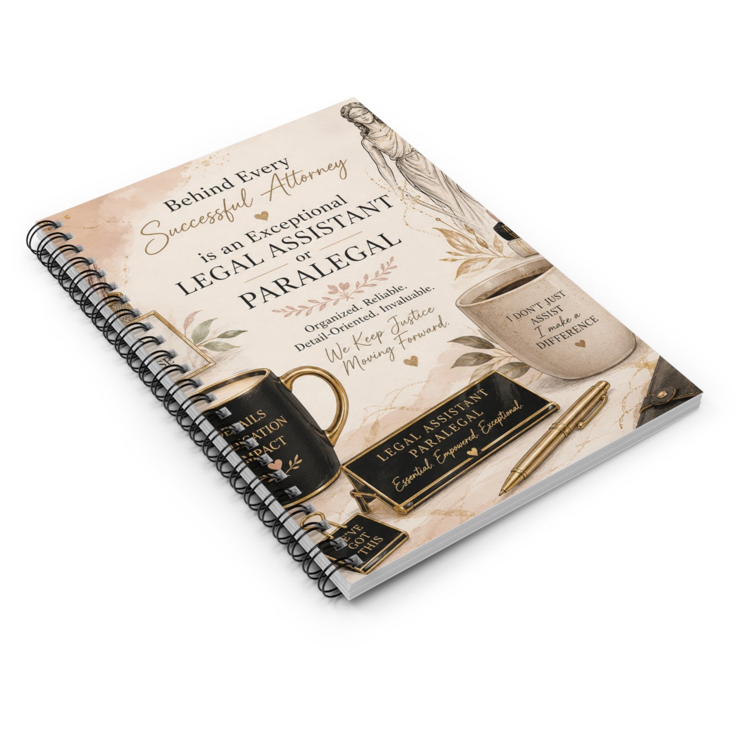 Counsel & Confidence: Paralegal or Legal Asst. Ruled Spiral Notebook