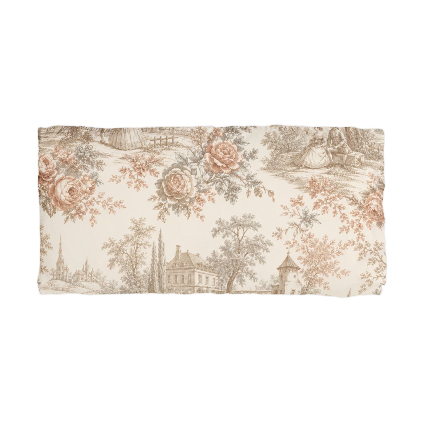 Château Rosé Pillowcase — Vintage Cottage Microfiber Pillow Cover
