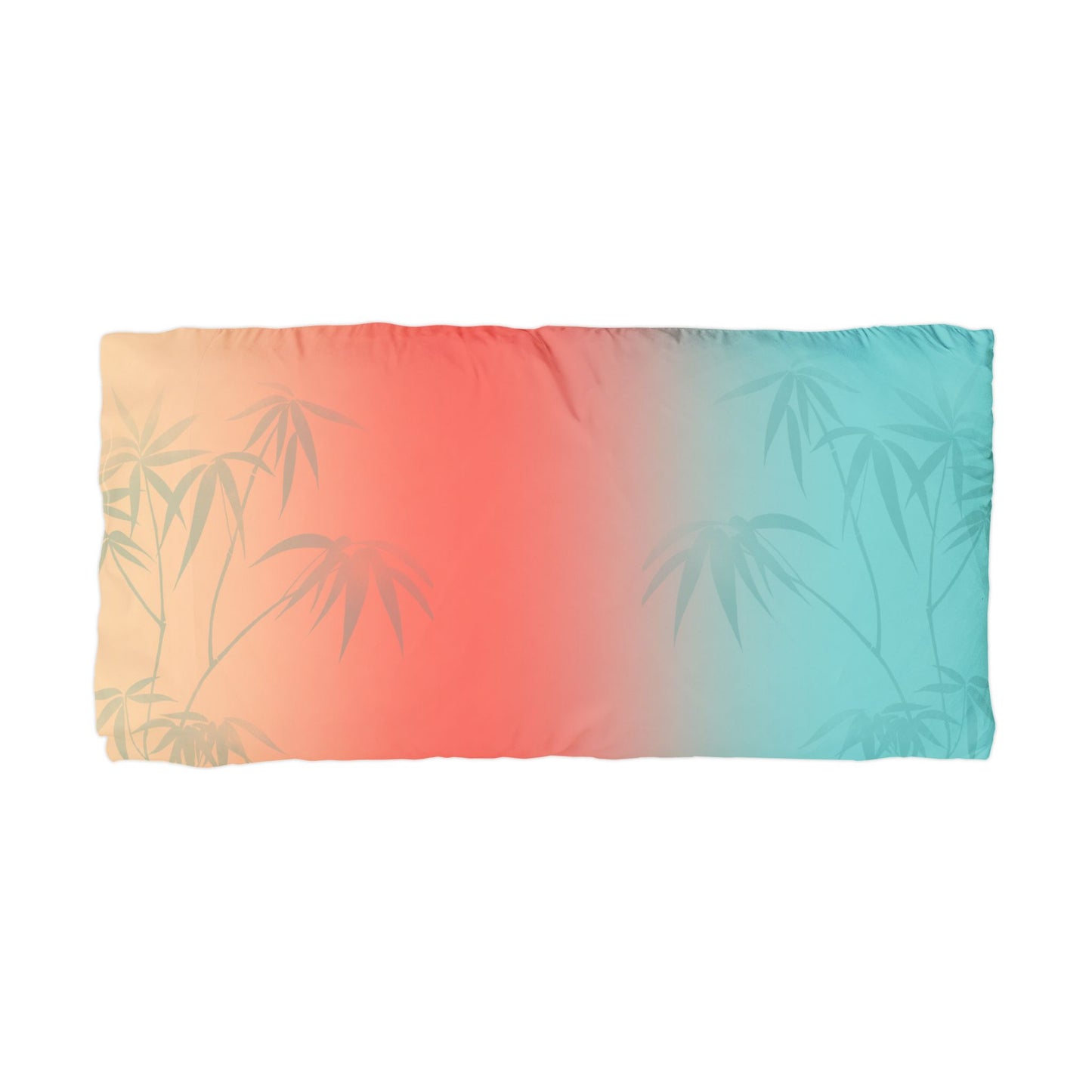TropiCalm Bamboo Gradient Microfiber Pillowcase — Coral to Aqua Ombre