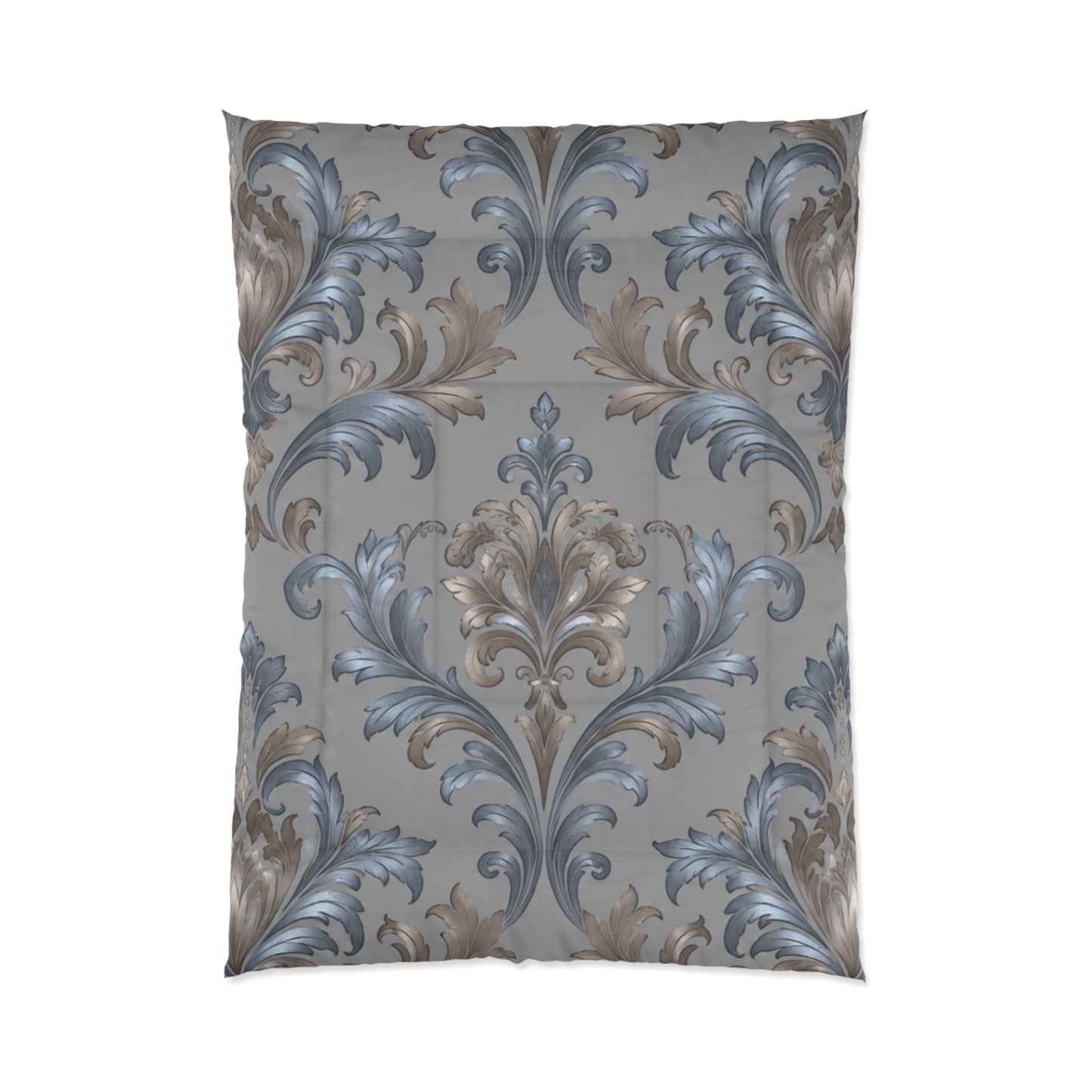 Elegant Blue Gray Damask Bedding