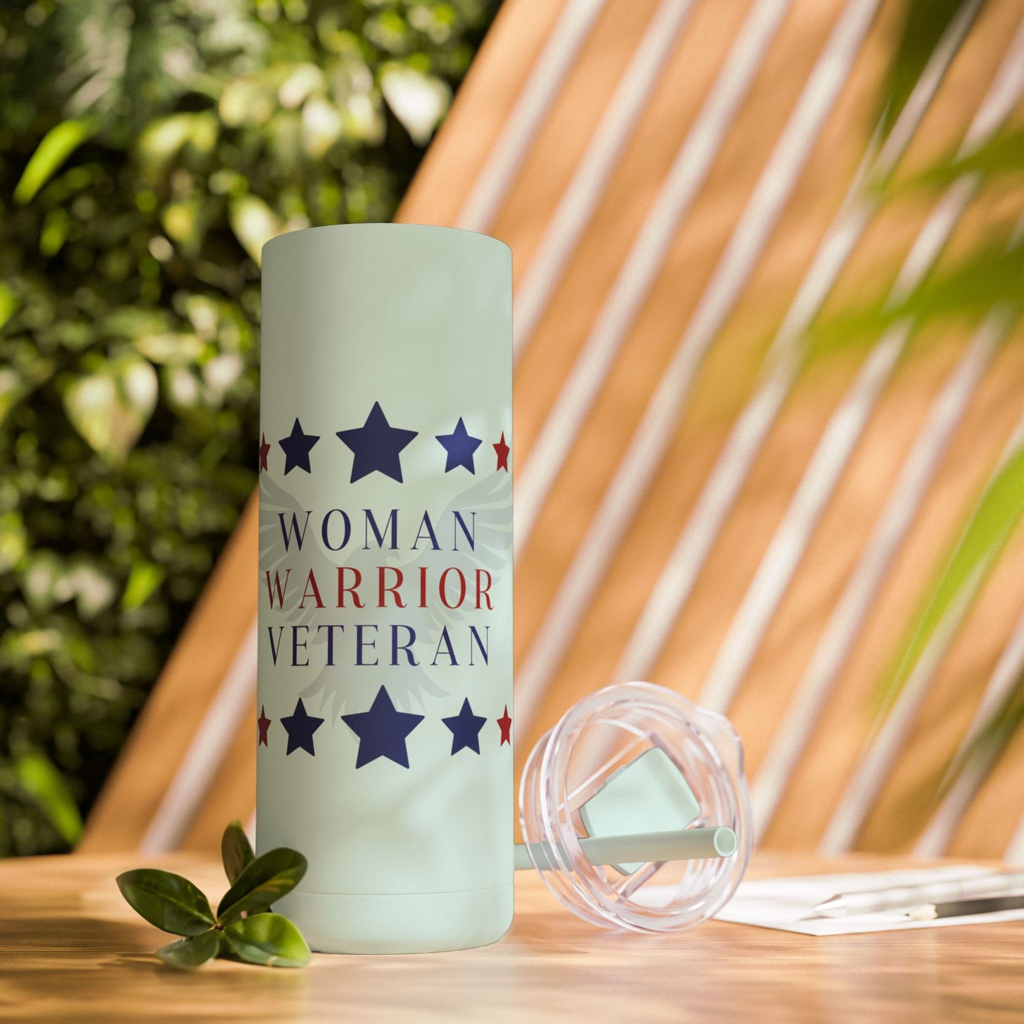 Woman, Warrior, Veteran Maars Maker Skinny Matte Tumbler, 20oz