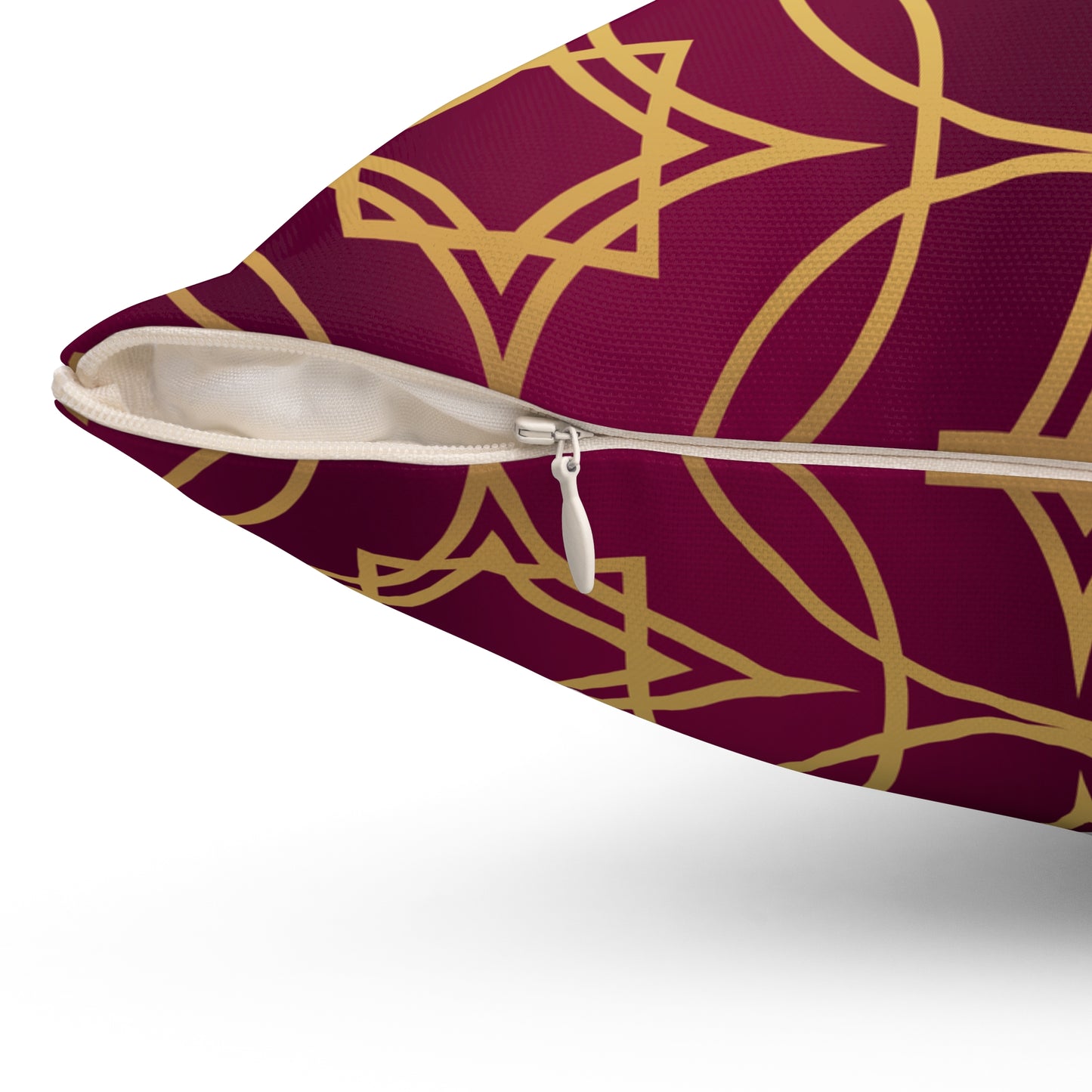 Gilded Geometric Burgundy & Gold Decorative Pillow