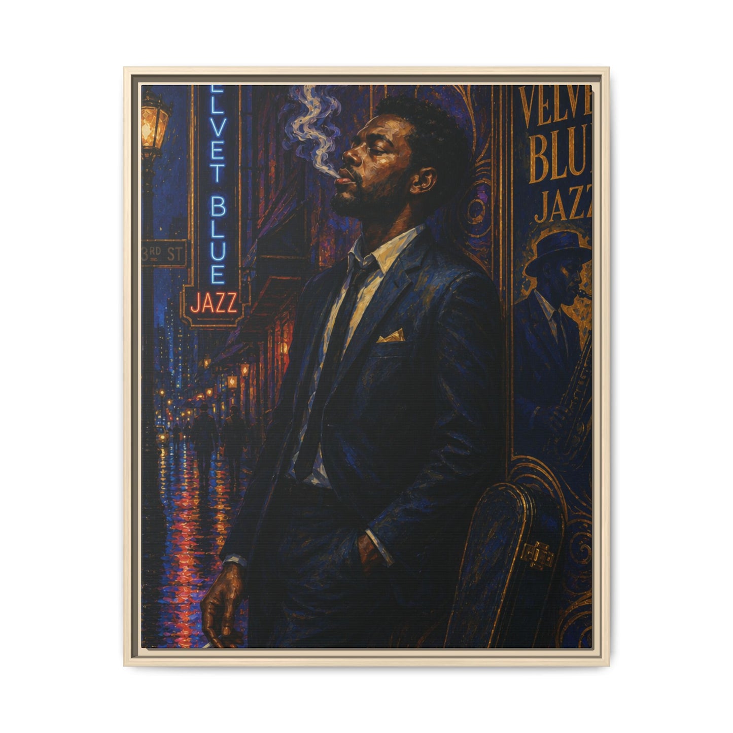 After the Gig Framed Retro Jazz Music Canvas Print