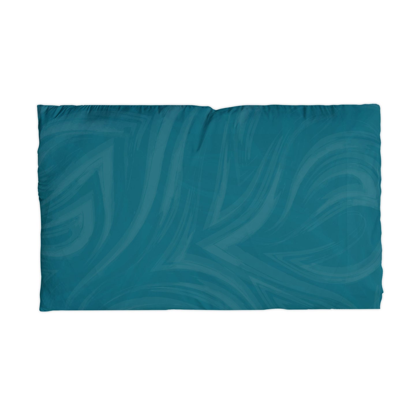 Teal Wave Microfiber Pillowcase — Soft Swirl Decorative Pillow Cover