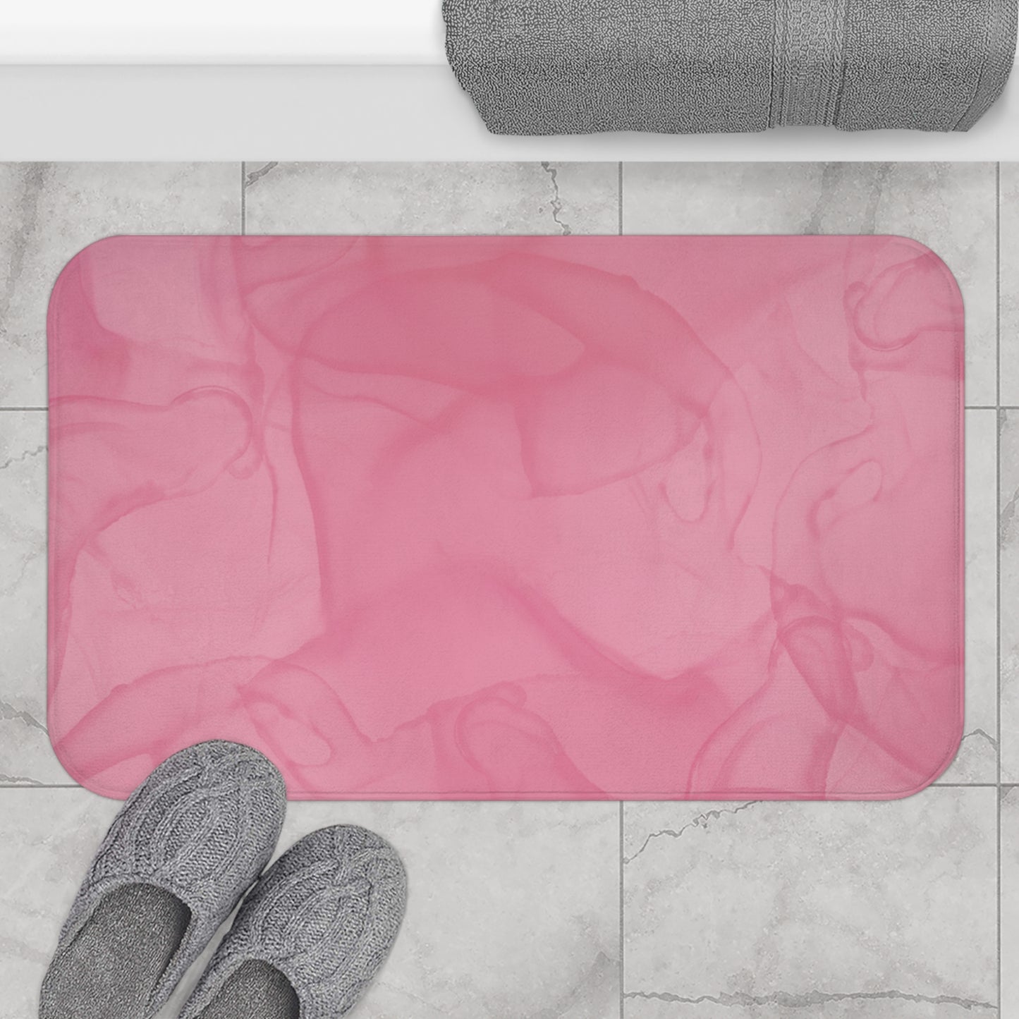 Blush Pink Bath Mat – Soft Plush Bathroom Rug