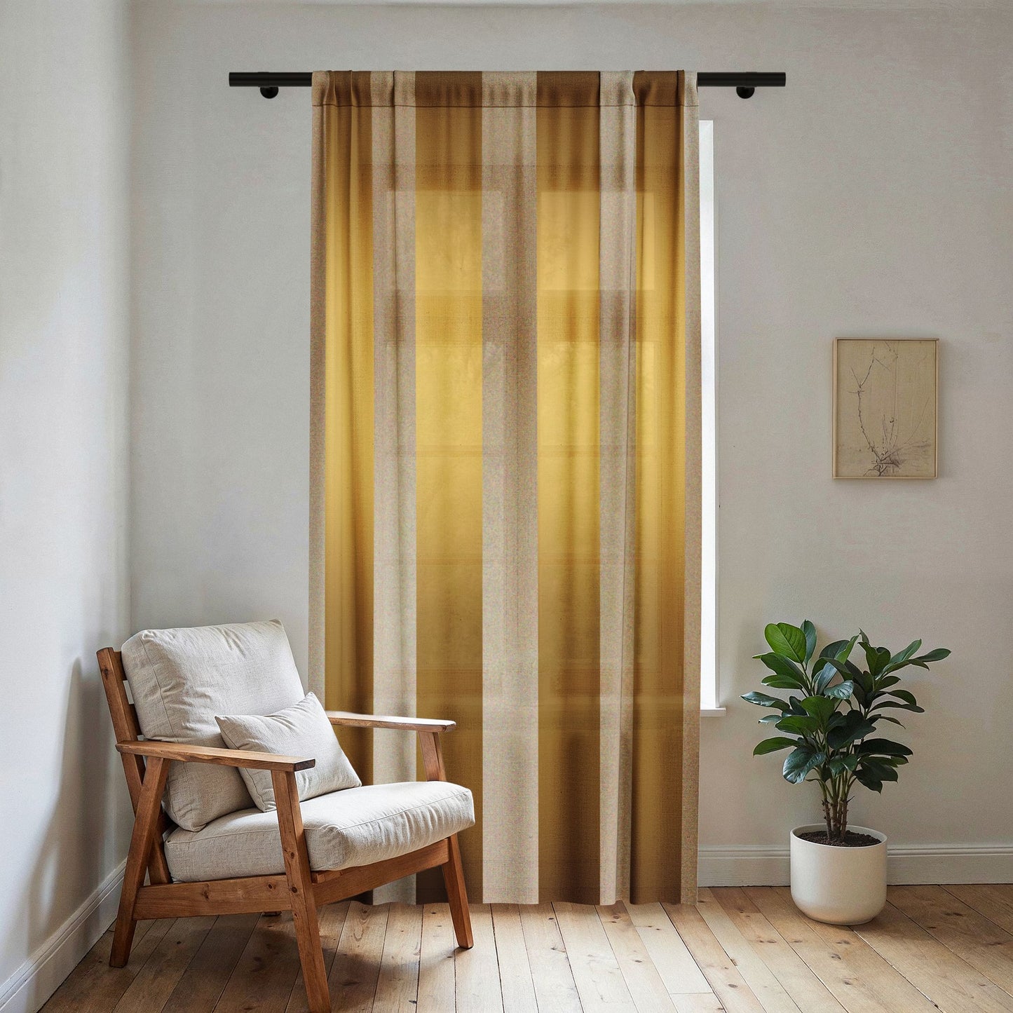 Golden Horizon Sheer Window Curtain