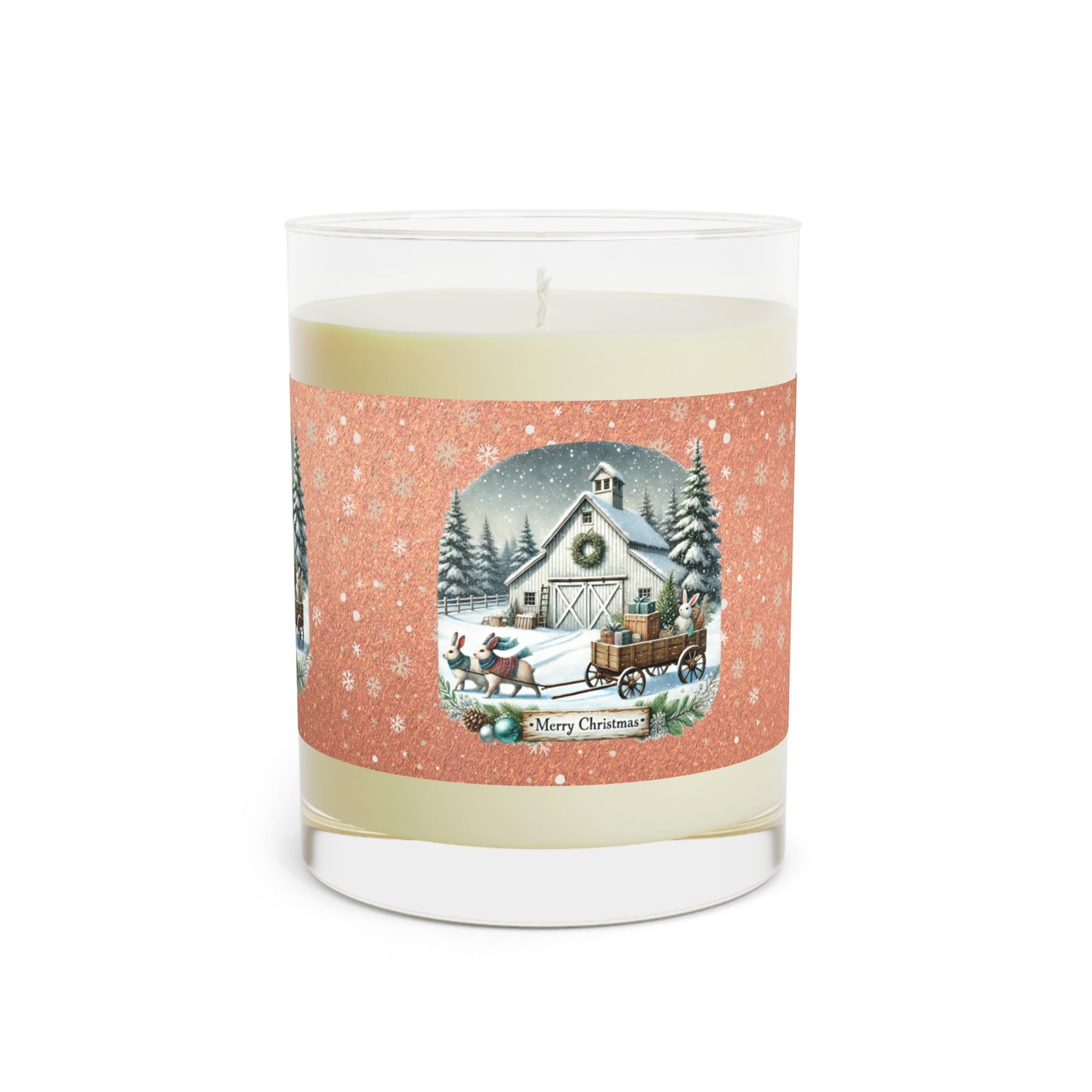 Merry Christmas Scented Candle - Full Glass, 11oz