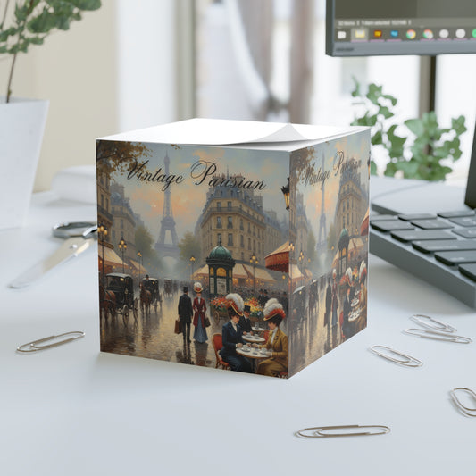 Vintage Parisian Note Cube