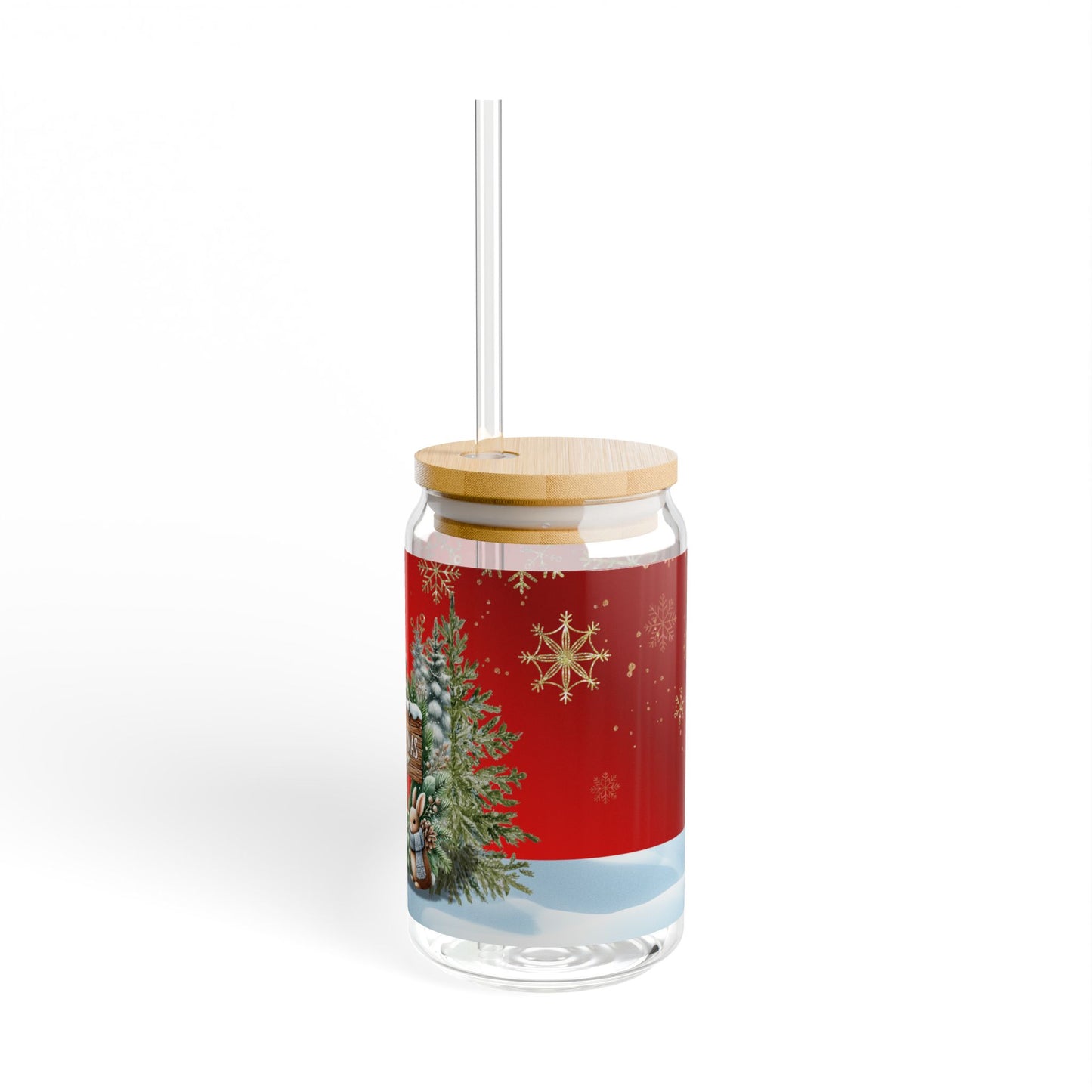 Merry Christmas Sipper Glass, 16oz