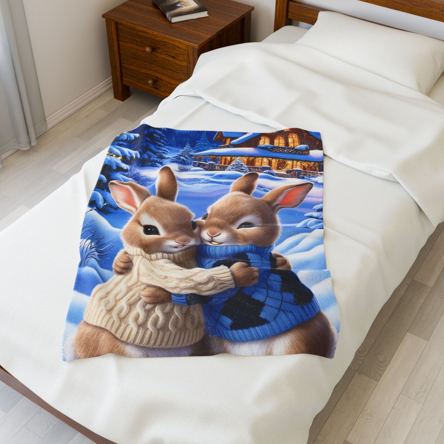 Snuggle Bunnies Velveteen Plush Blanket