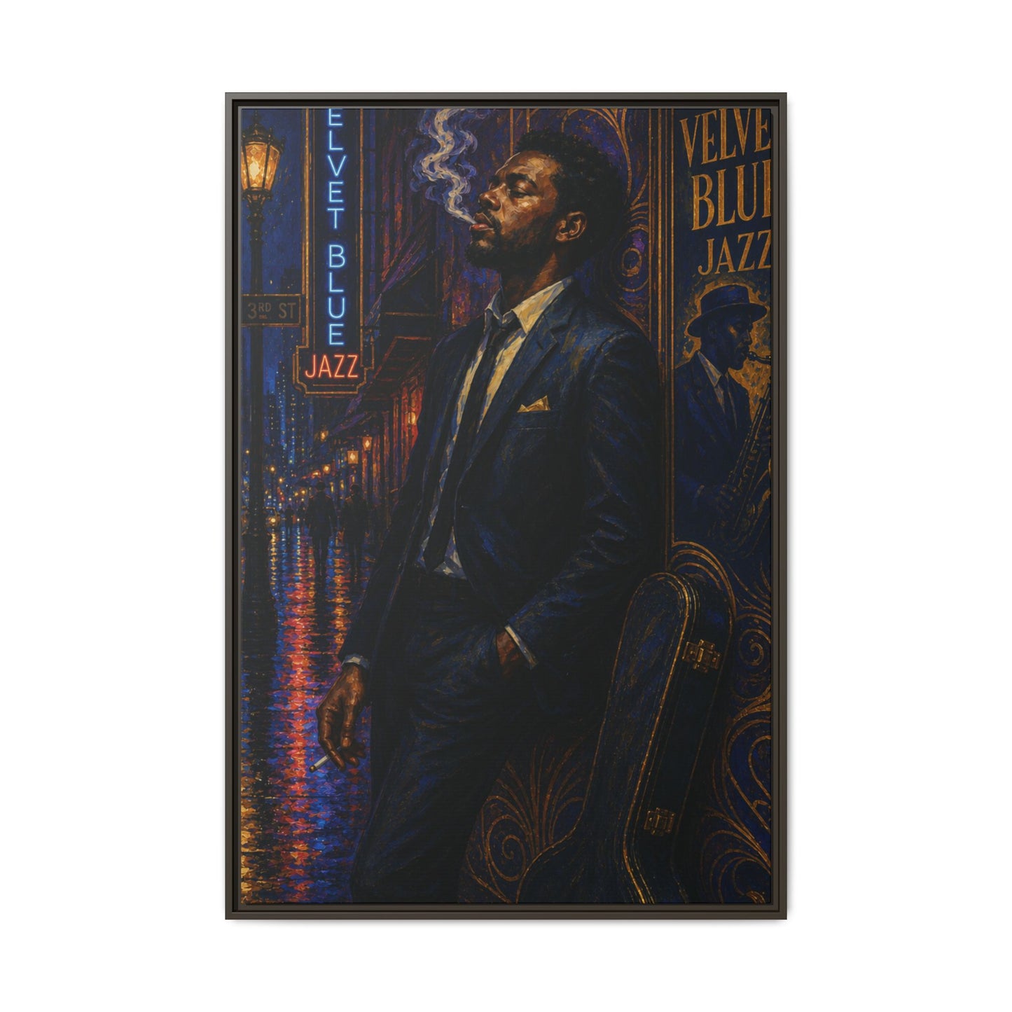 After the Gig Framed Retro Jazz Music Canvas Print