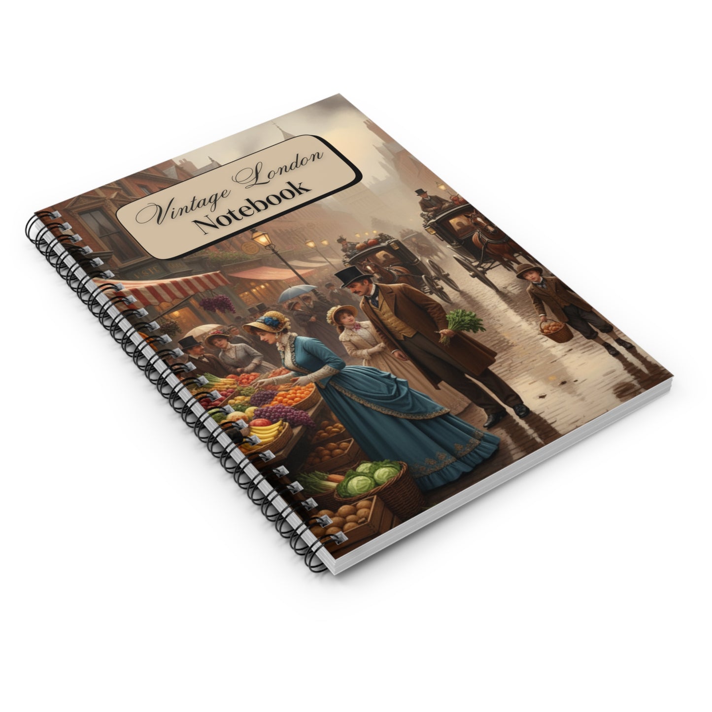 Vintage London Spiral Notebook - Ruled Line
