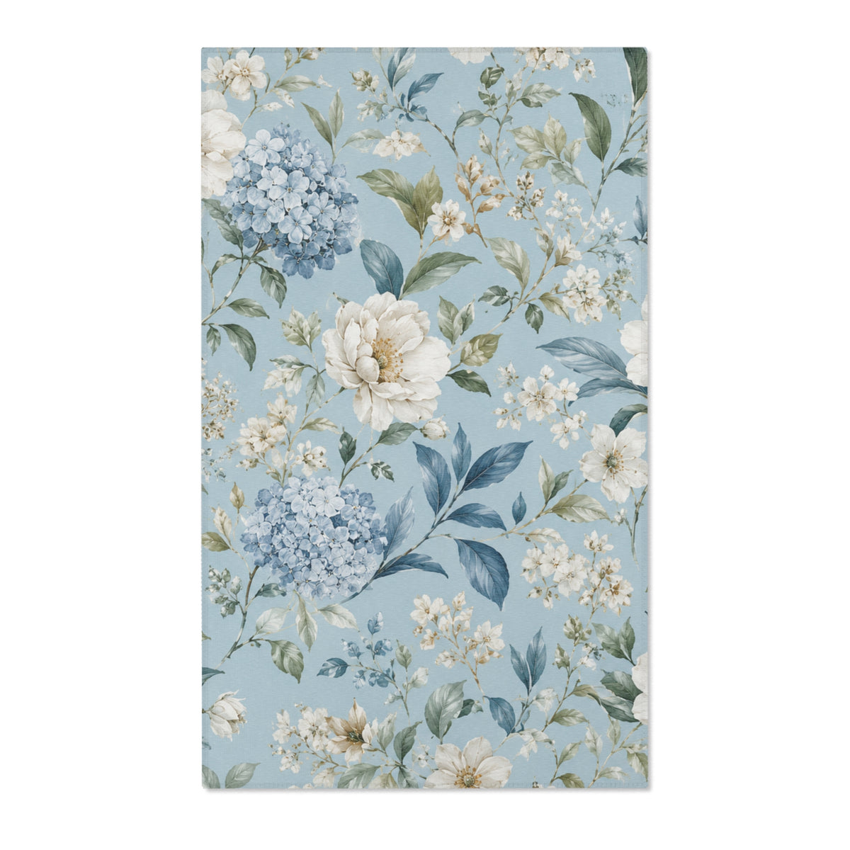 Blue Vintage Hydrangea & Peony Accent Rug