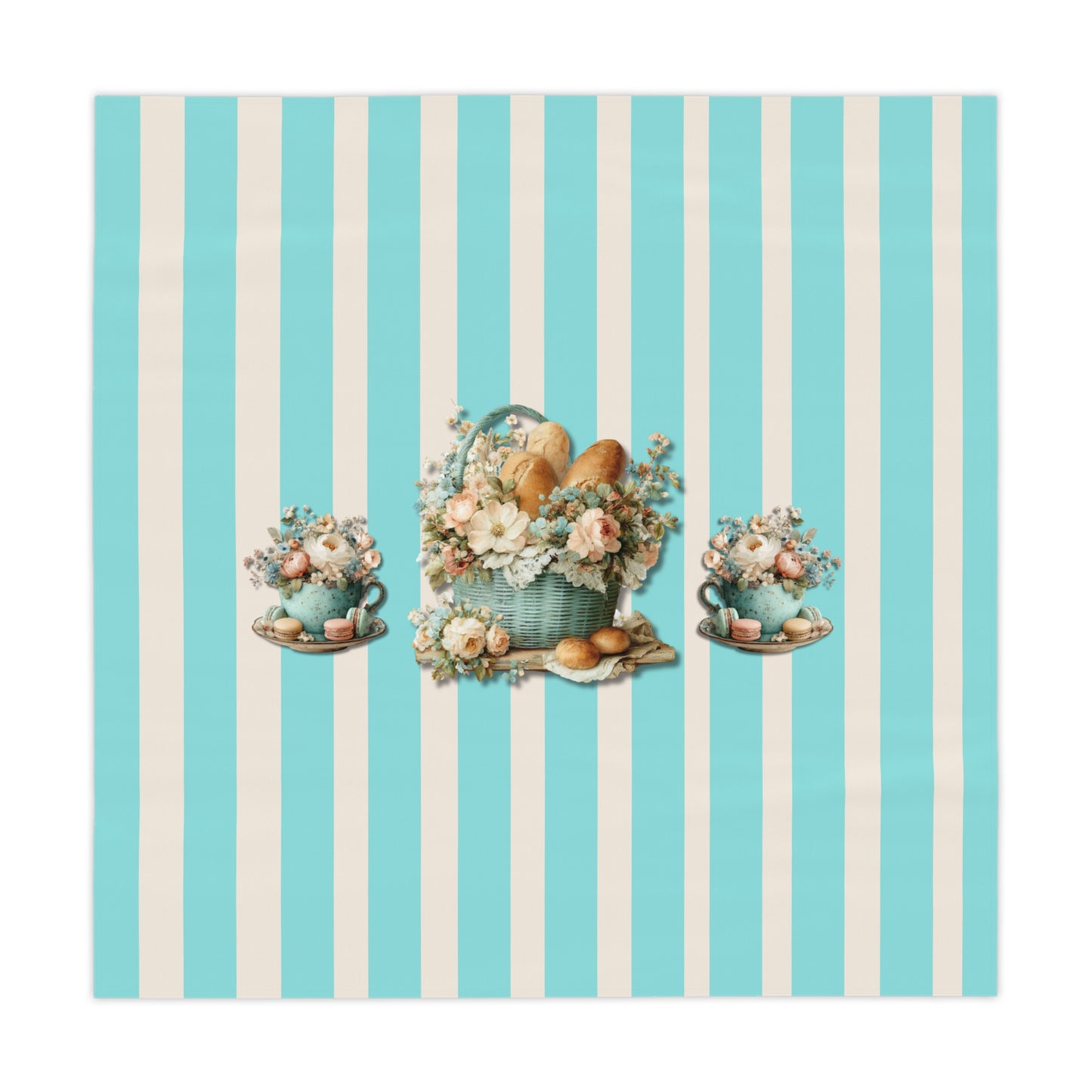 Cafe Fleur Tablecloth — Vintage Kitchen Table Cover