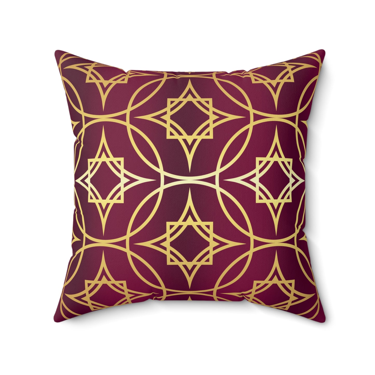 Gilded Geometric Burgundy & Gold Decorative Pillow