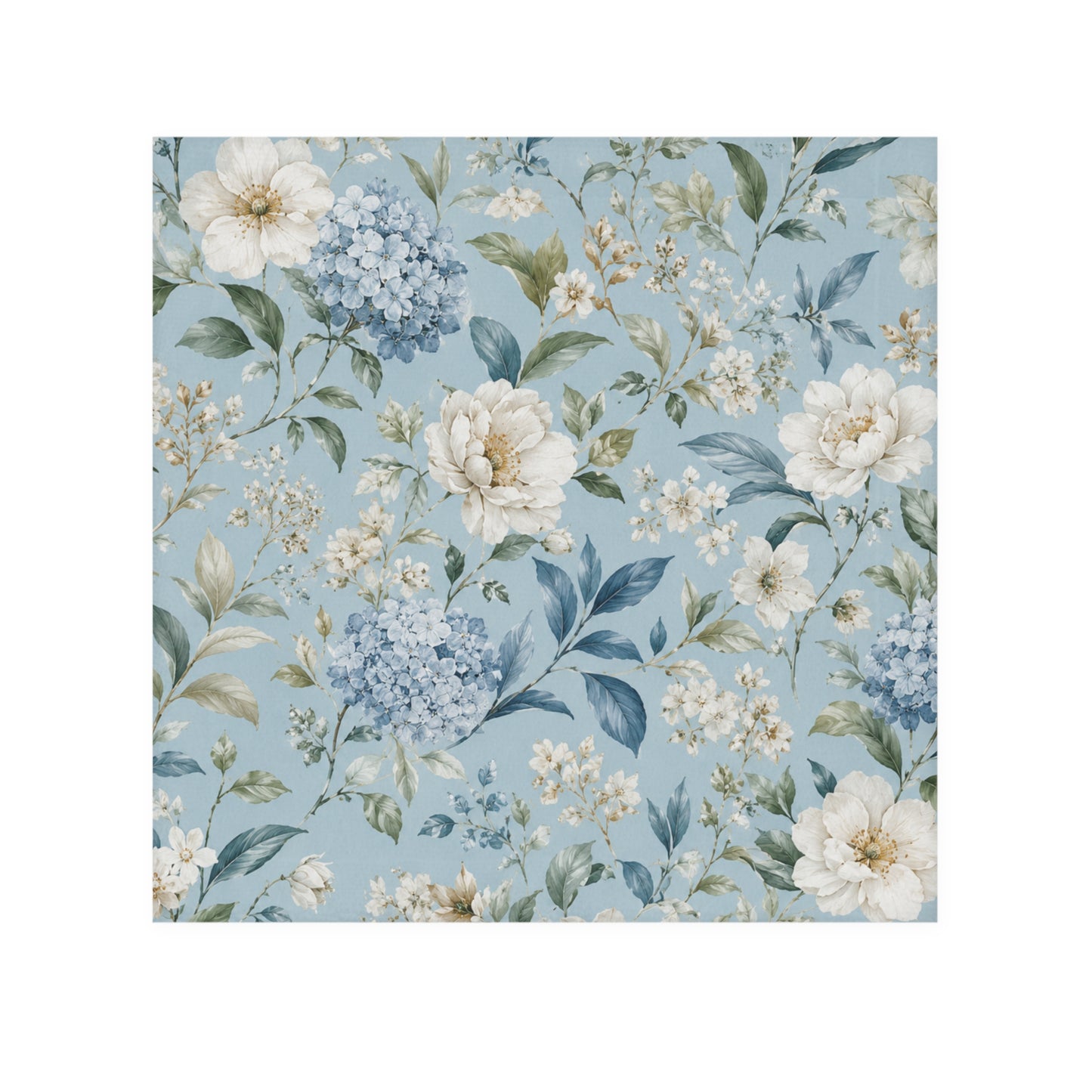 Blue Vintage Hydrangea & Peony Bathroom Hand Cloth