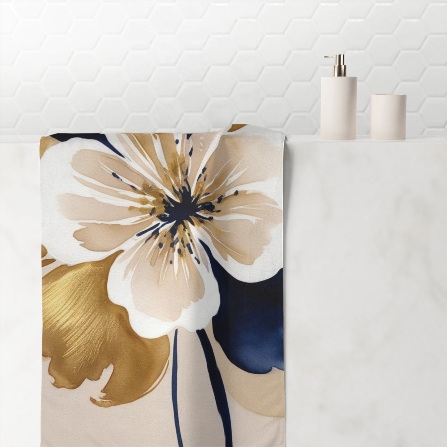 Abstract Floral Mink-Cotton Towel