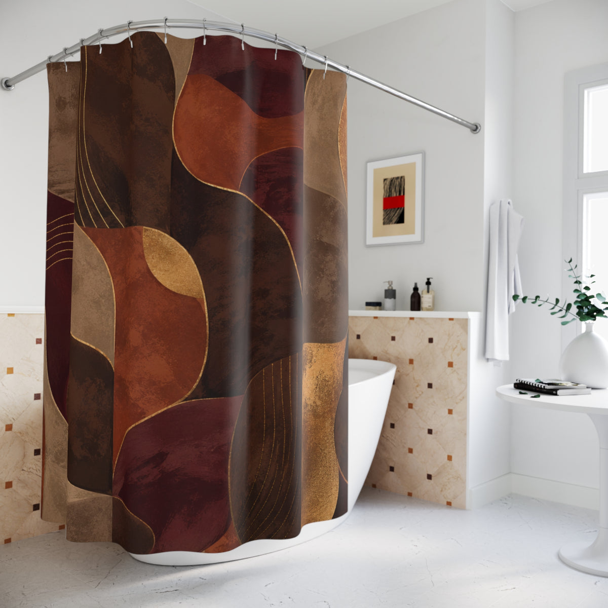 Ember & Earth Shower Curtain — Organic Waves Bathroom Décor
