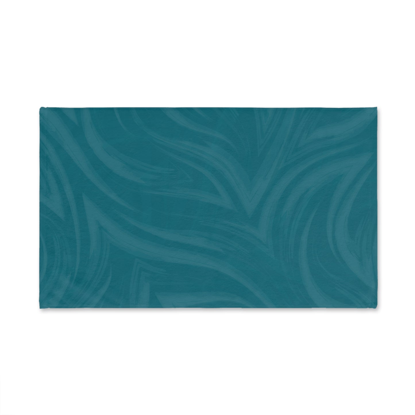 Teal Wave Hand Towel — Soft Abstract Pattern Bathroom & Kitchen Towel