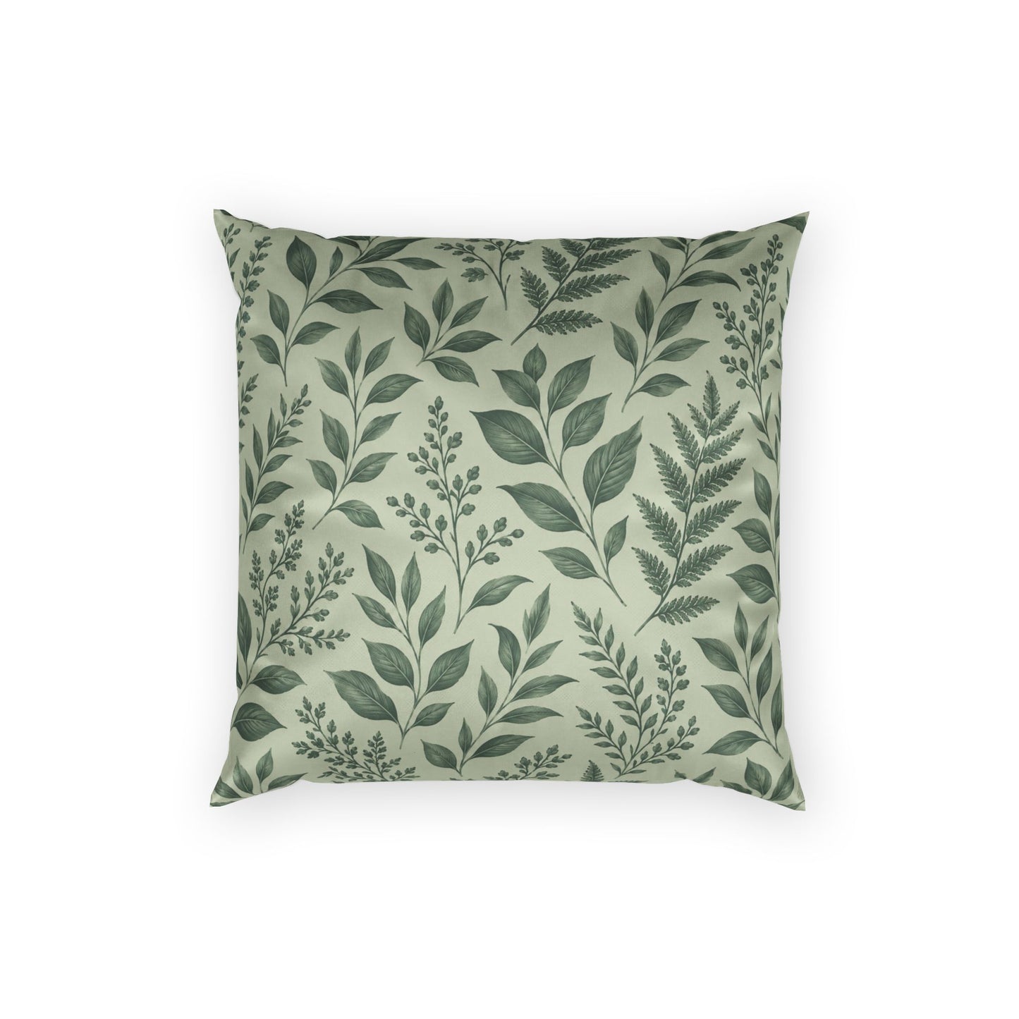Botanical Green Leaf Velvet Pillow - Decorative Throw Cushion