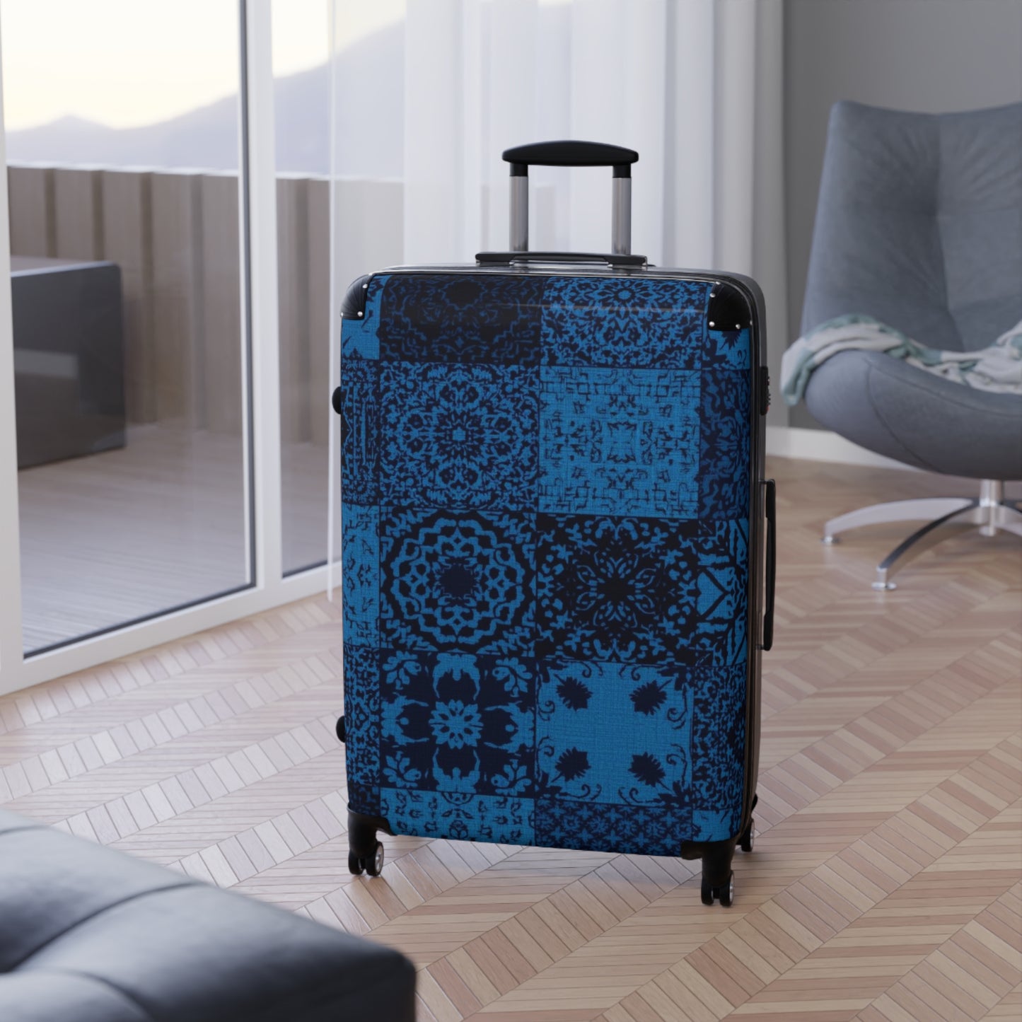 Boheme Bleu Carry-On Suitcase — Mosaic Travel Luggage