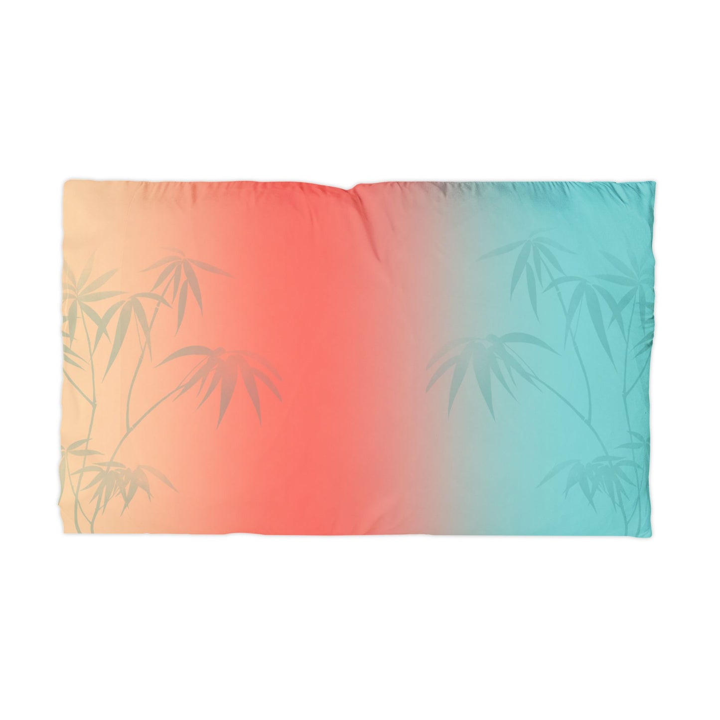 TropiCalm Bamboo Gradient Microfiber Pillowcase — Coral to Aqua Ombre