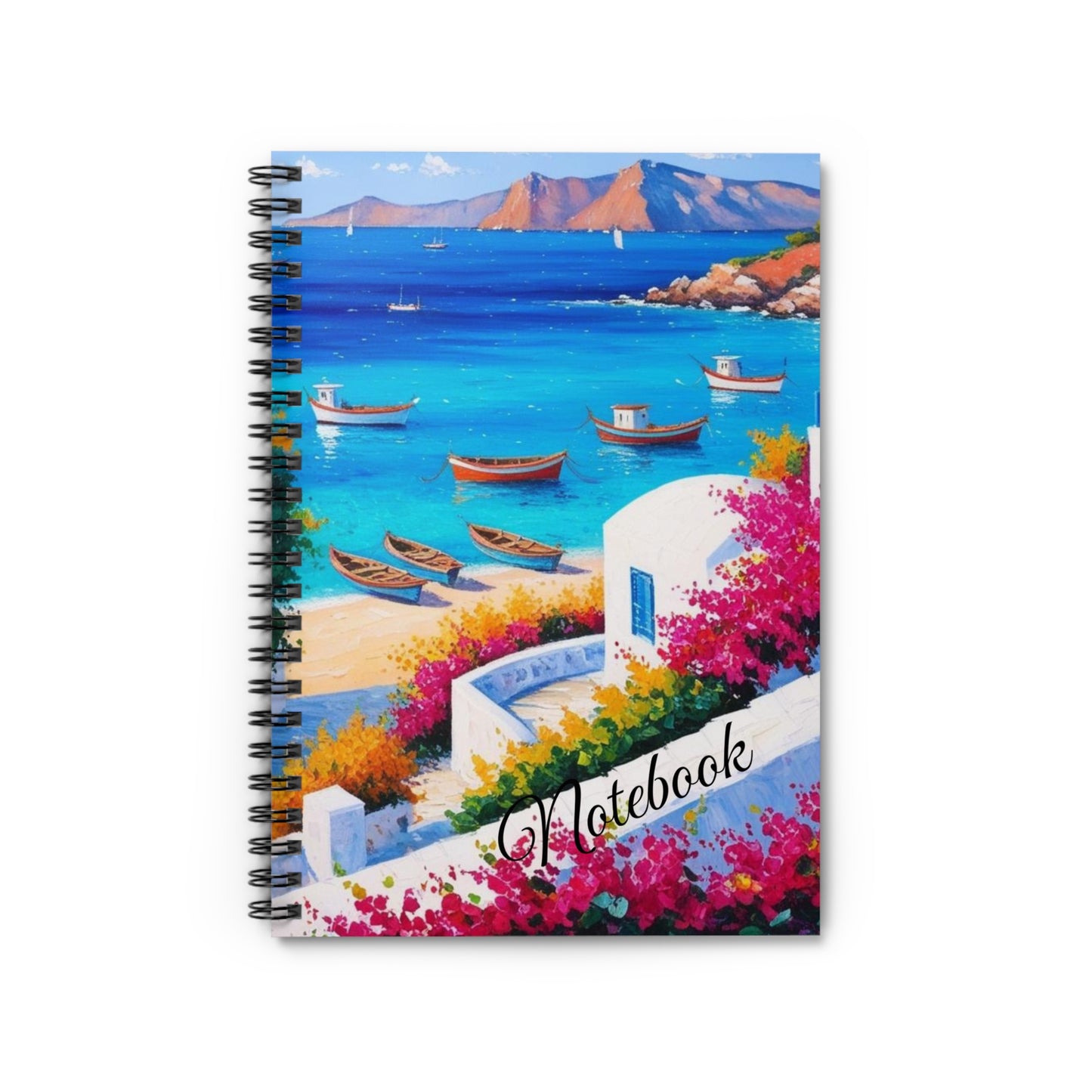Grecian Seaside Spiral Notebook - Ruled Line