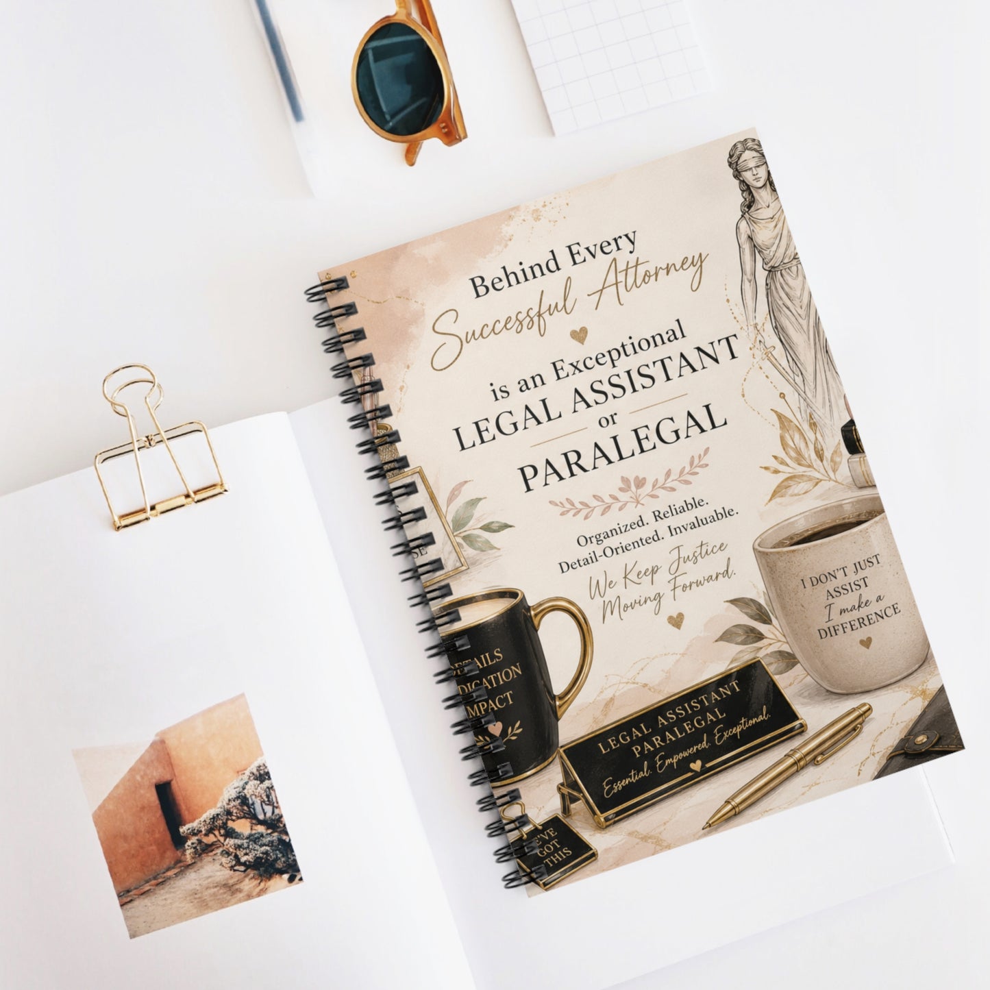 Counsel & Confidence: Paralegal or Legal Asst. Ruled Spiral Notebook