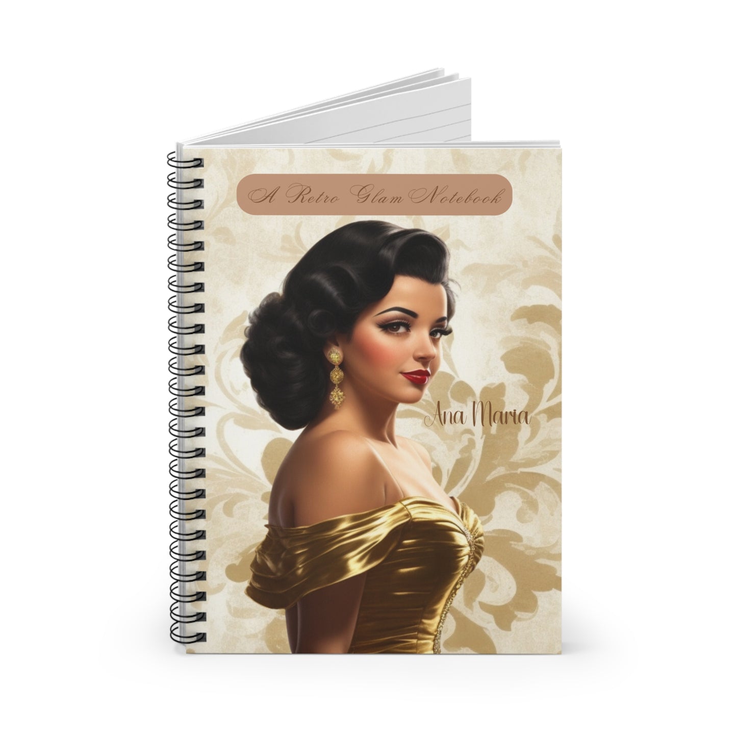 Retro Glam (Ana Maria) Spiral Notebook - Ruled Line