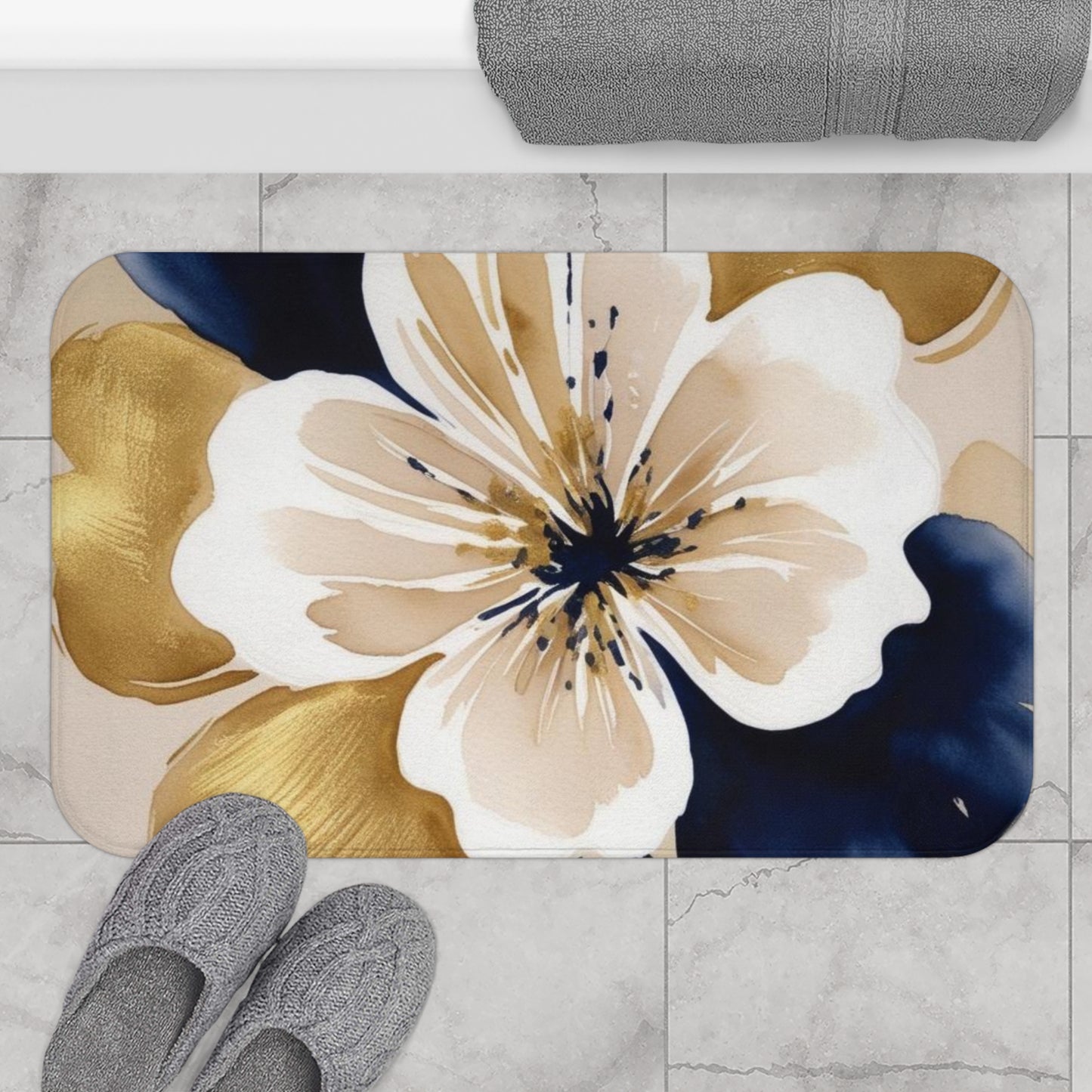 Abstract Floral Bath Mat