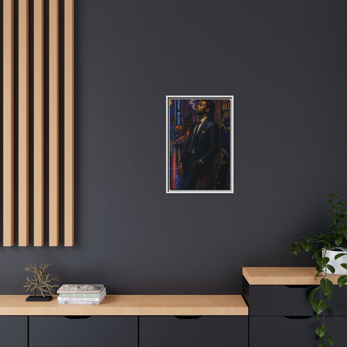 After the Gig Framed Retro Jazz Music Canvas Print