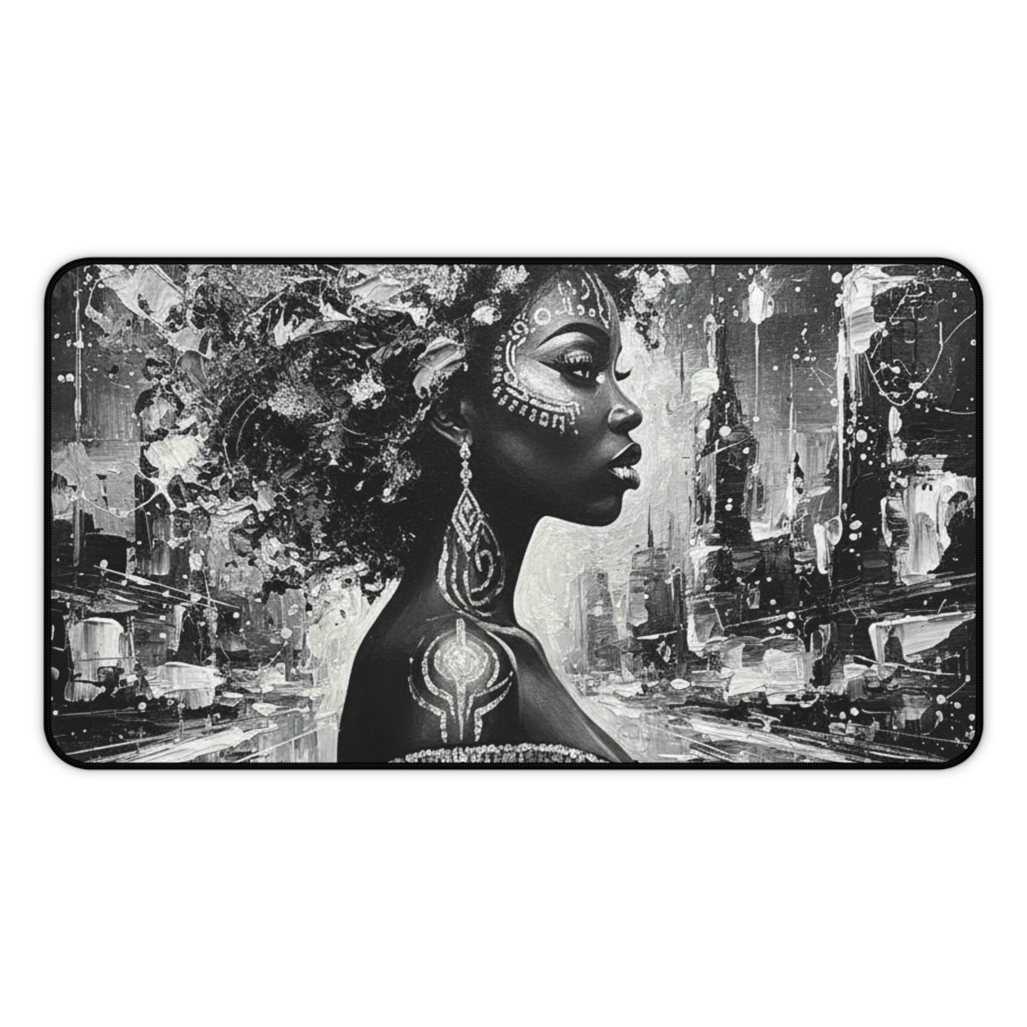 Glam Girl (Silver/Black) Desk Mat