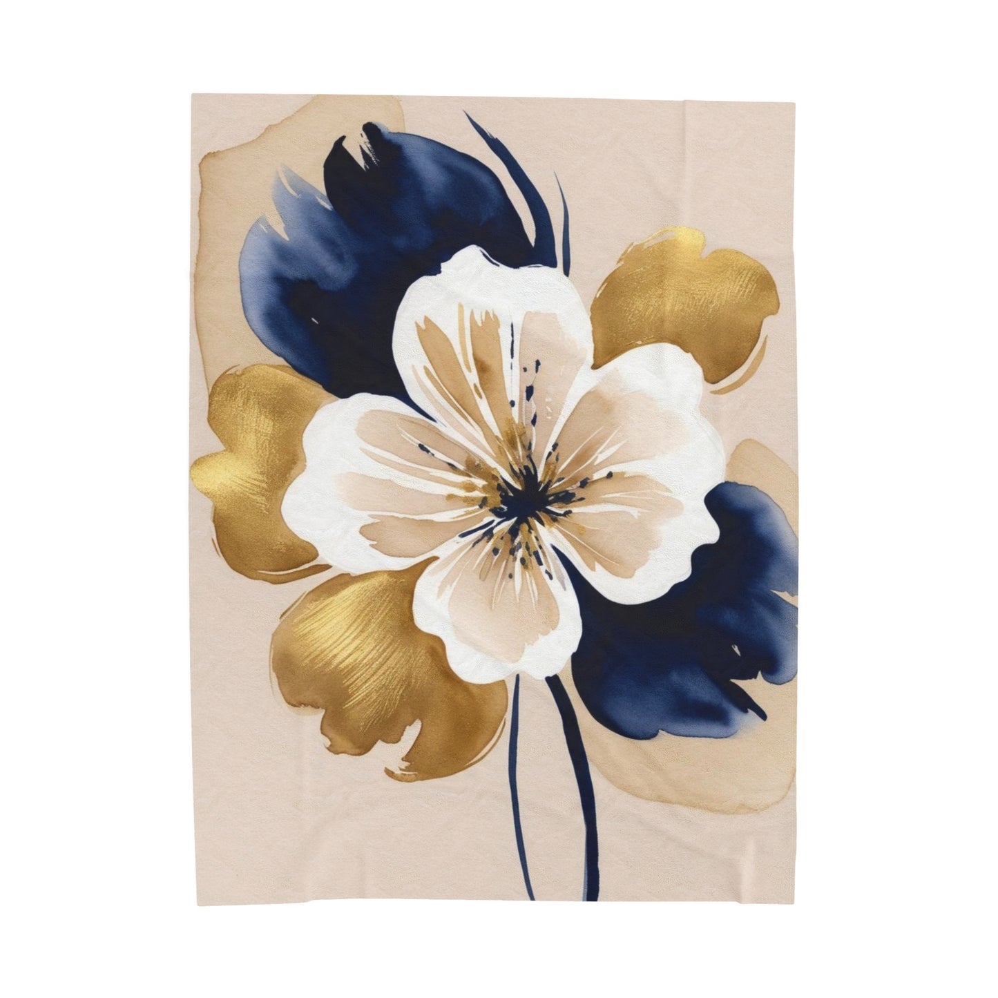 Abstract Floral Velveteen Plush Blanket